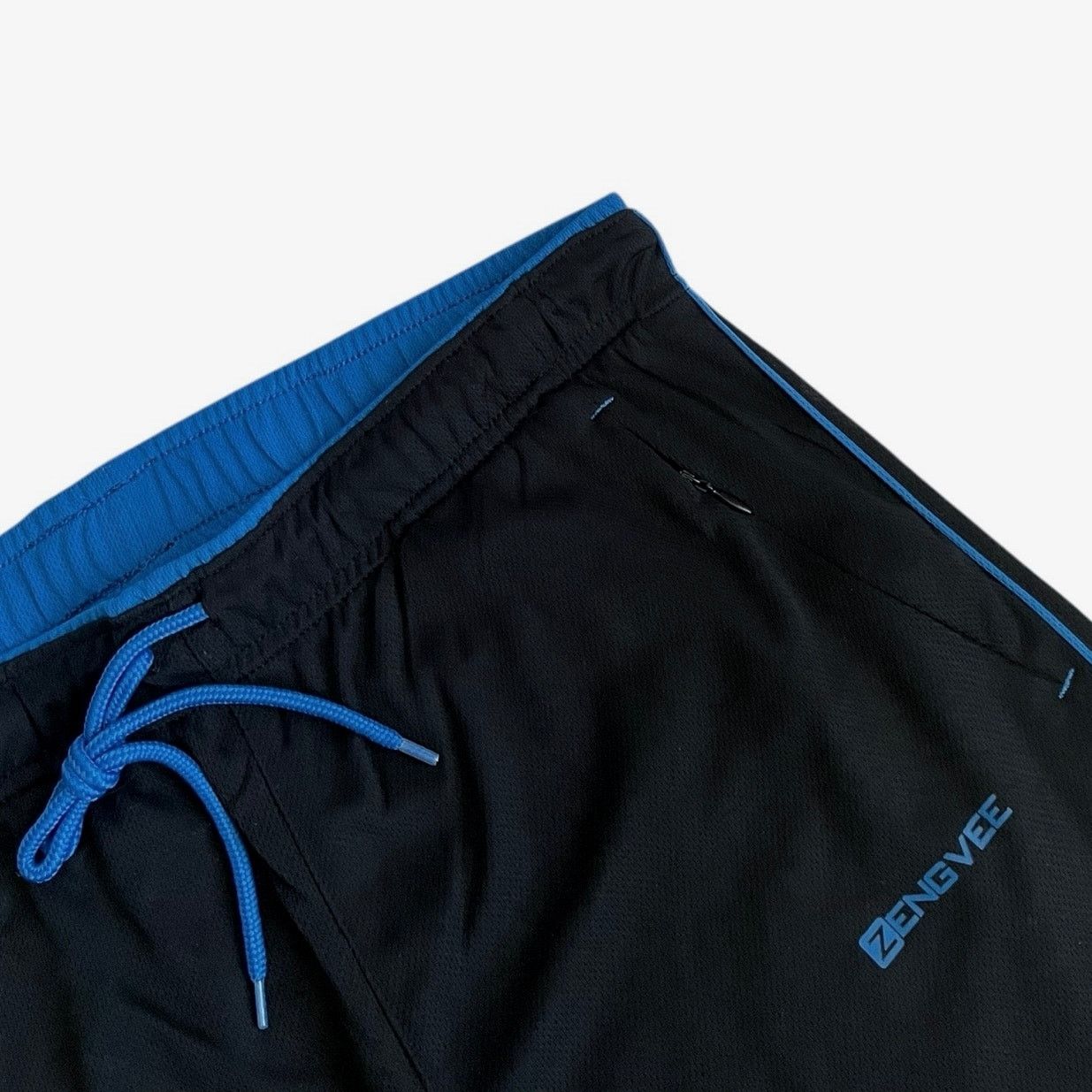 Other Zengvee Mens Black & Blue Hyper-Fit Track Pants Size US 30 / EU 46 - 2 Thumbnail