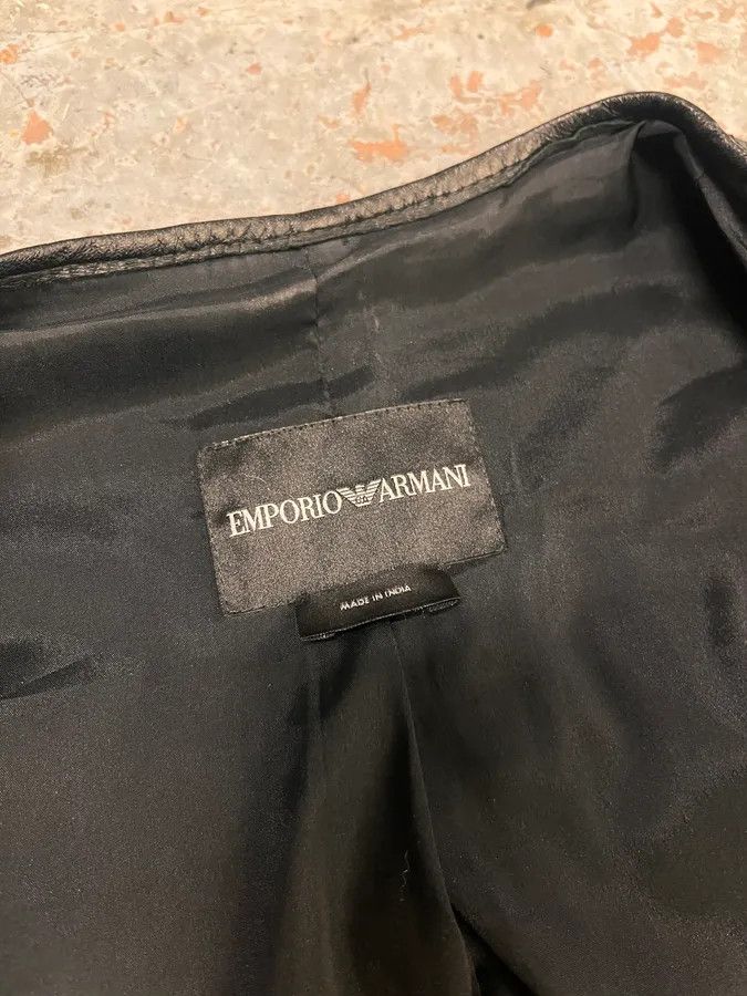 Emporio Armani SS2010 Emporio Armani Woven Gradient Black Leather Jacket Size US L / EU 52-54 / 3 - 9 Thumbnail