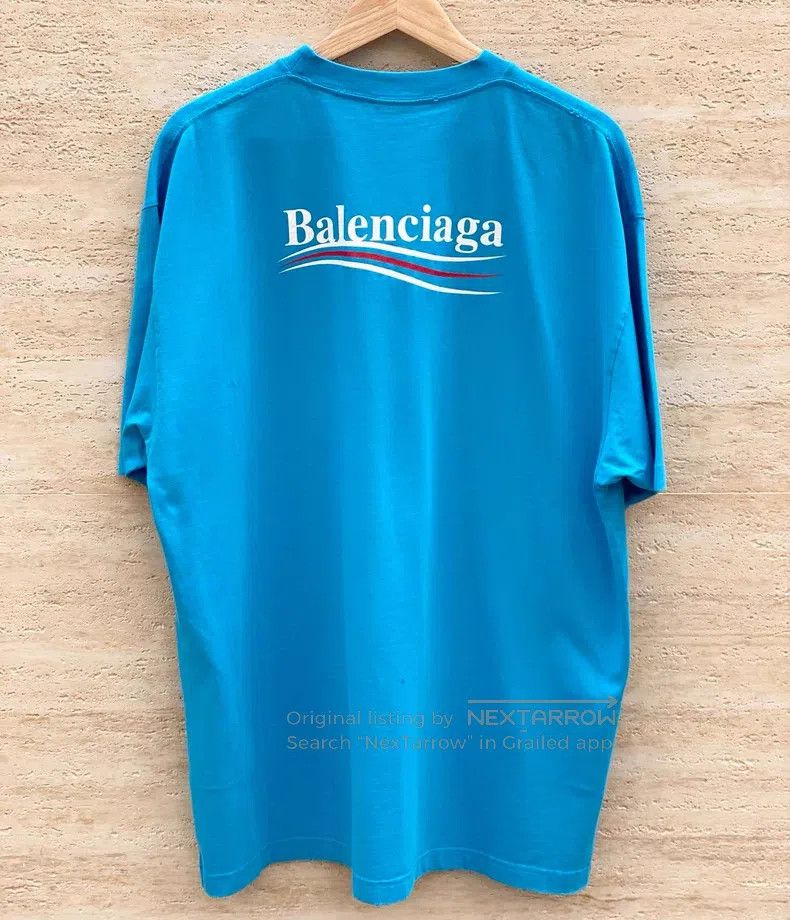 Balenciaga Balenciaga Ice crack Coke blue short sleeve T-shirt Size US M / EU 48-50 / 2 - 2 Thumbnail