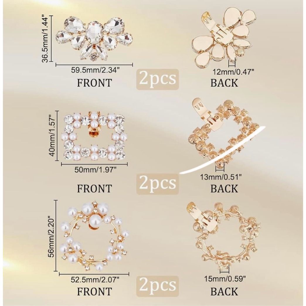 Other Rhinestone Wedding Prom Formal Crystal Shoe Buckles Metal Cl Size ONE SIZE - 2 Thumbnail