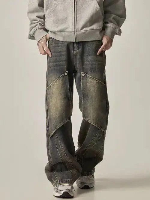 Vintage Maillard Deconstructed Work Straight Leg Jeans