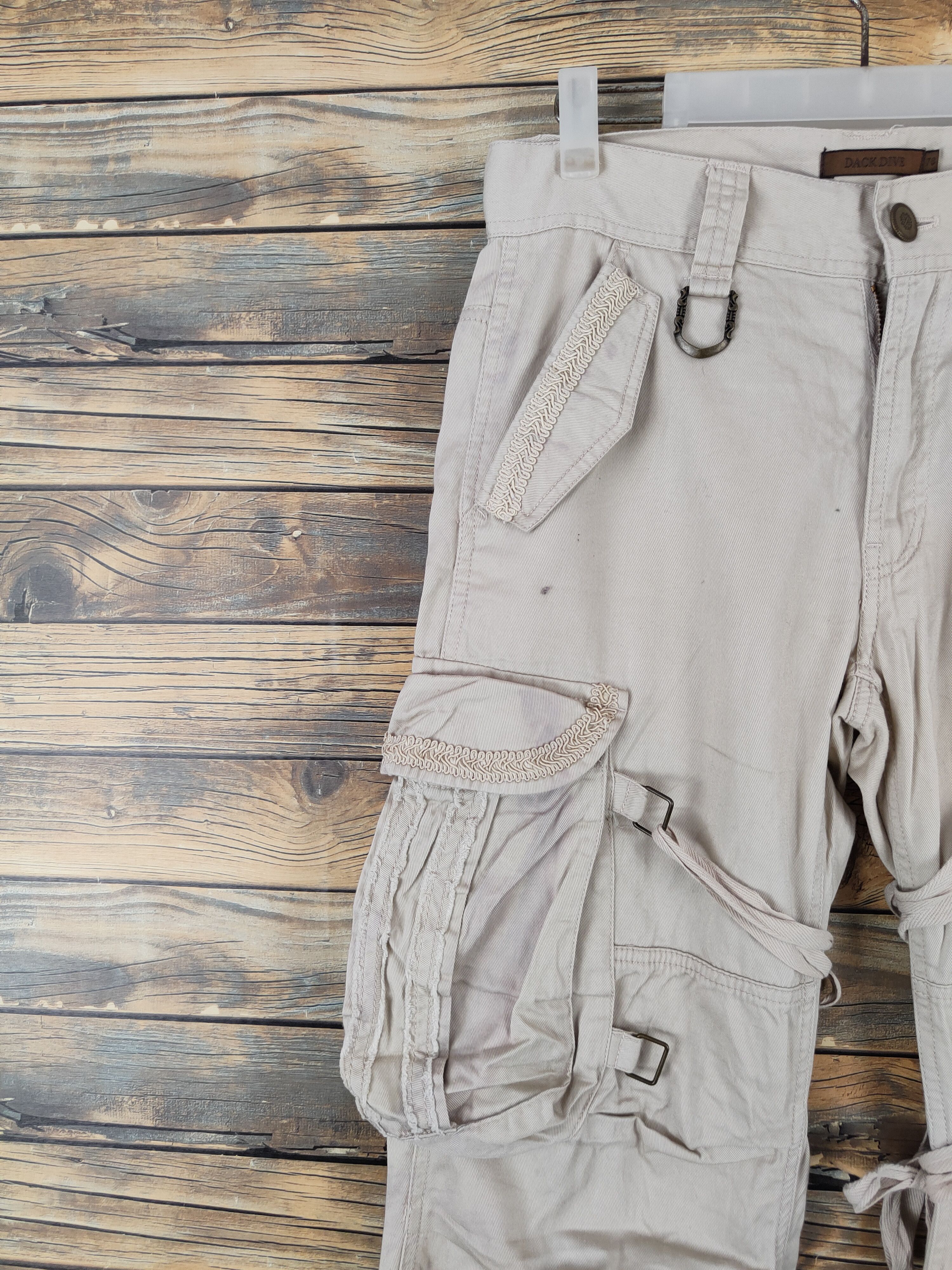 Japanese Brand DL Dack Dive Cream Multipocket Tactical Cargo Pants #W1009 Size US 30 / EU 46 - 3 Thumbnail