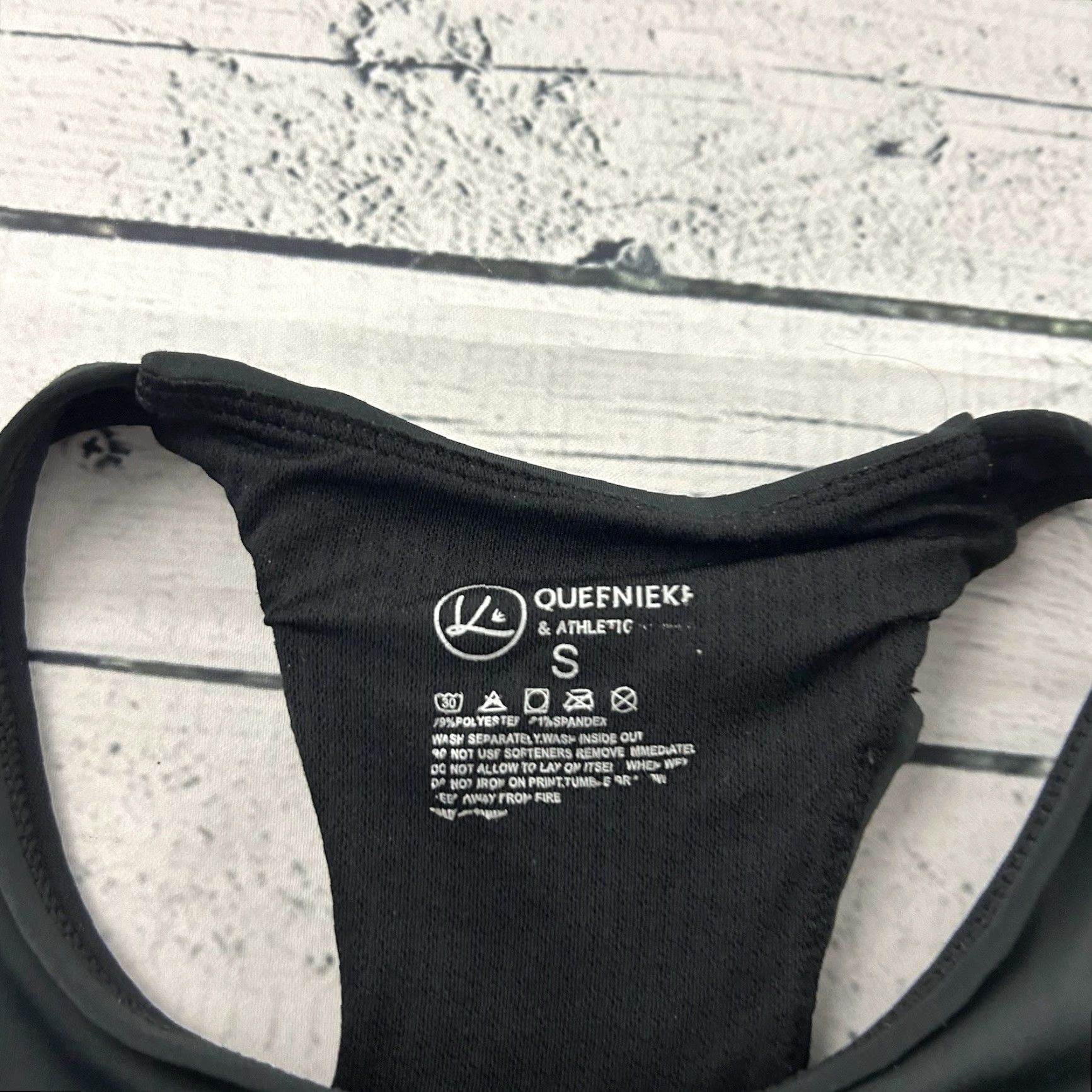 Vintage Queenieke Sports Bra Women’s Small Black Shirt Size ONE SIZE - 2 Thumbnail