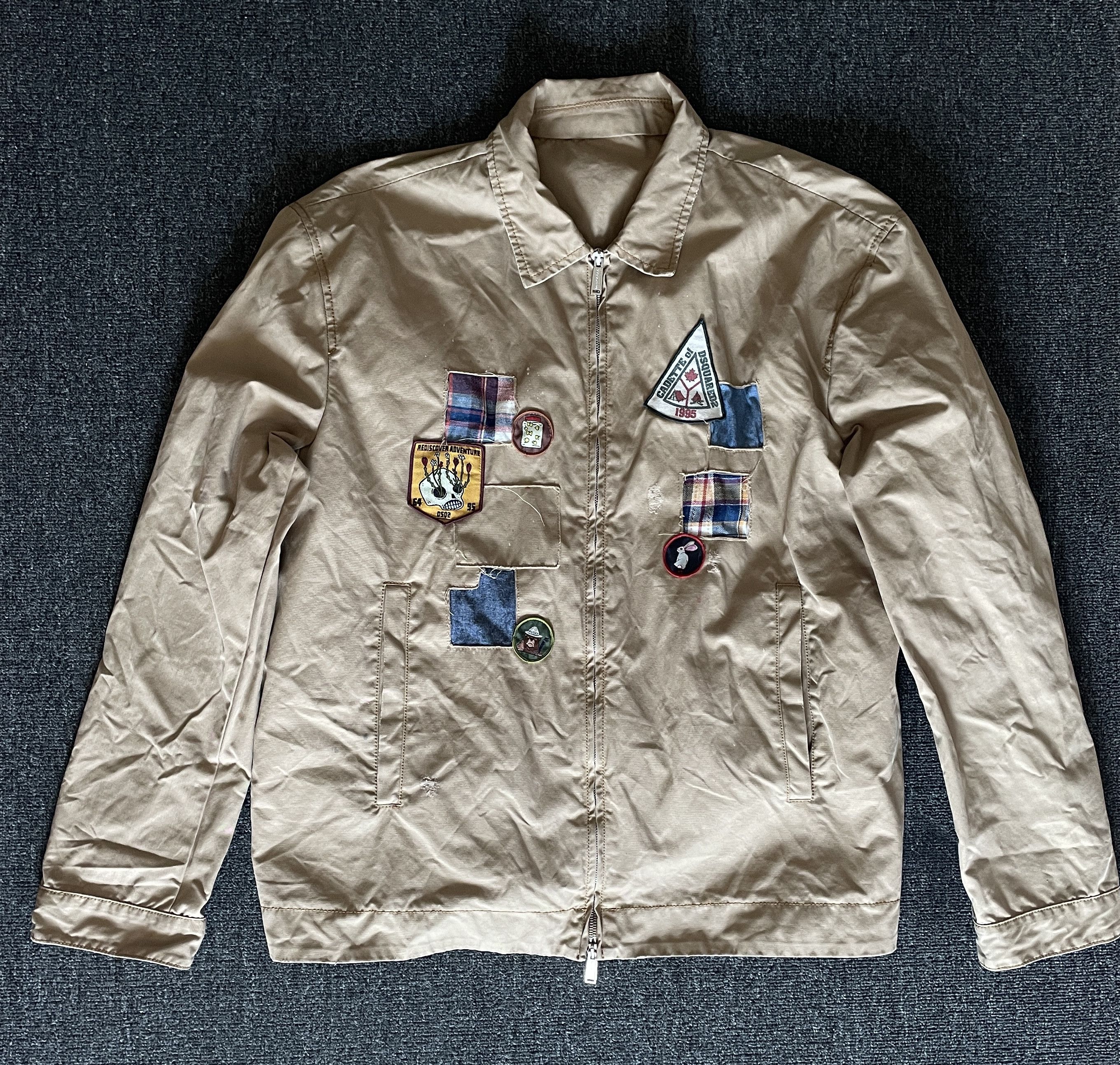Dsquared2 Dsquared2 Khaki Destruction Badge Jacket Size 56 Size US XL / EU 56 / 4 - 2 Thumbnail