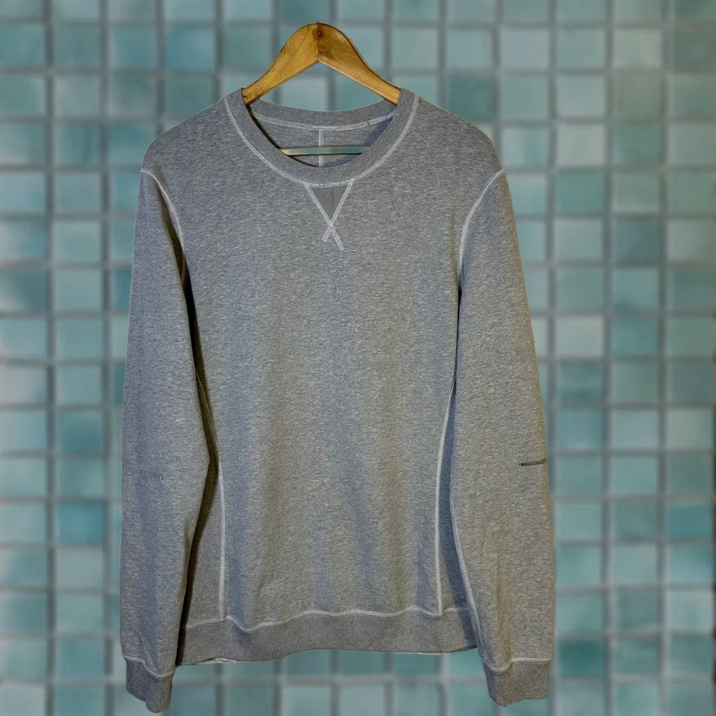 Lululemon Lululemon Mens Crewneck Sweatshirt Heathered Grey Contrast Stitch Pullover Shirt Mens M Gray/Heathered Size US M / EU 48-50 / 2 - 1 Thumbnail
