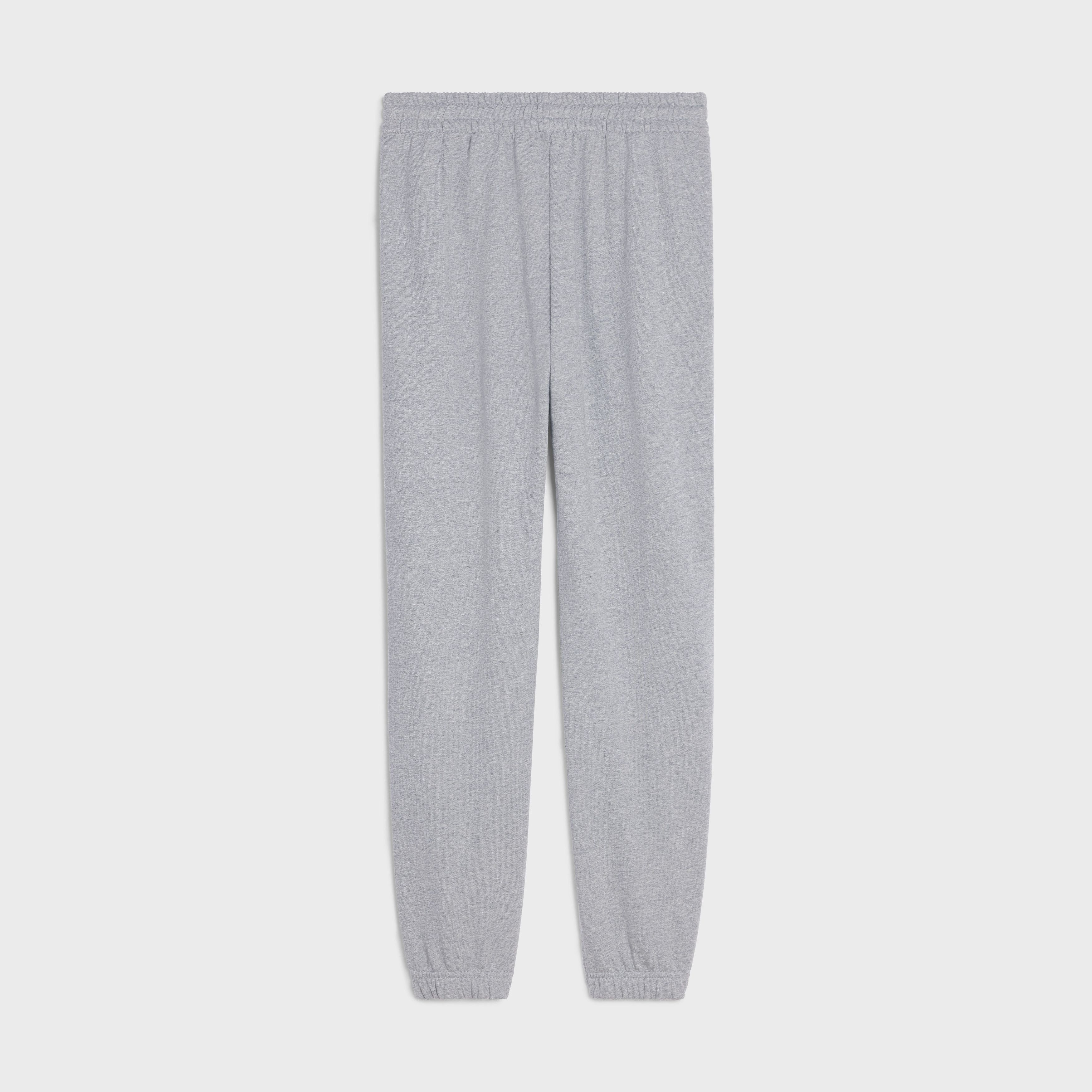 Celine o1bcso1str0924 Cotton Fleece Joggers Embroidery in Grey Size 24" / US 00 / IT 34 - 2 Thumbnail