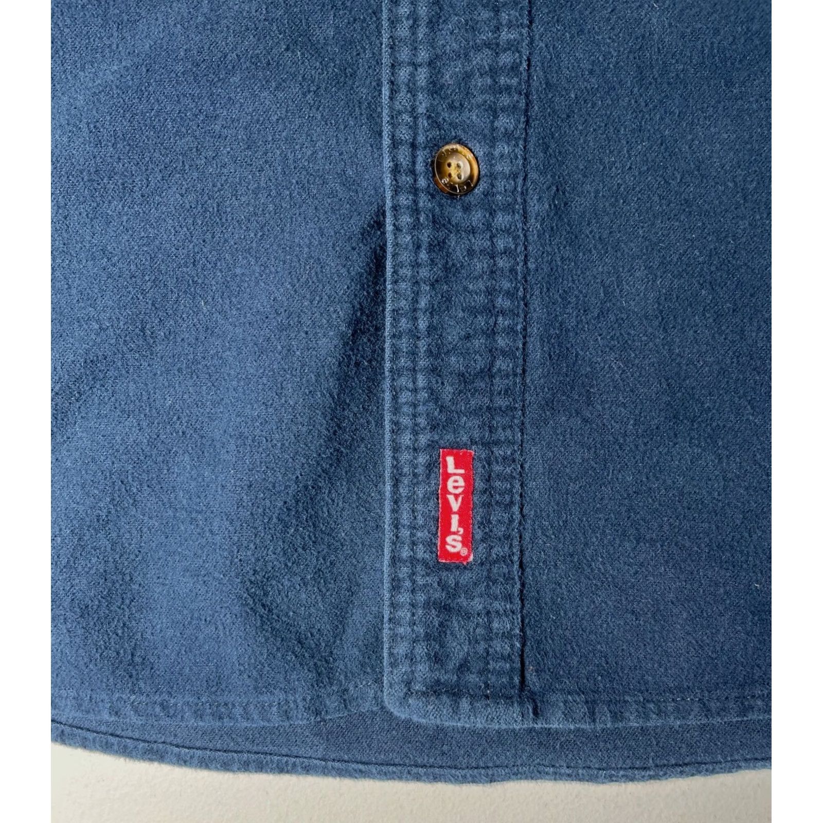 Levi's VINTAGE Levi's Shirt Chamois Flannel Button-Up Navy XL Men's 90s Classic Outdoor Pockets Size US XL / EU 56 / 4 - 7 Thumbnail