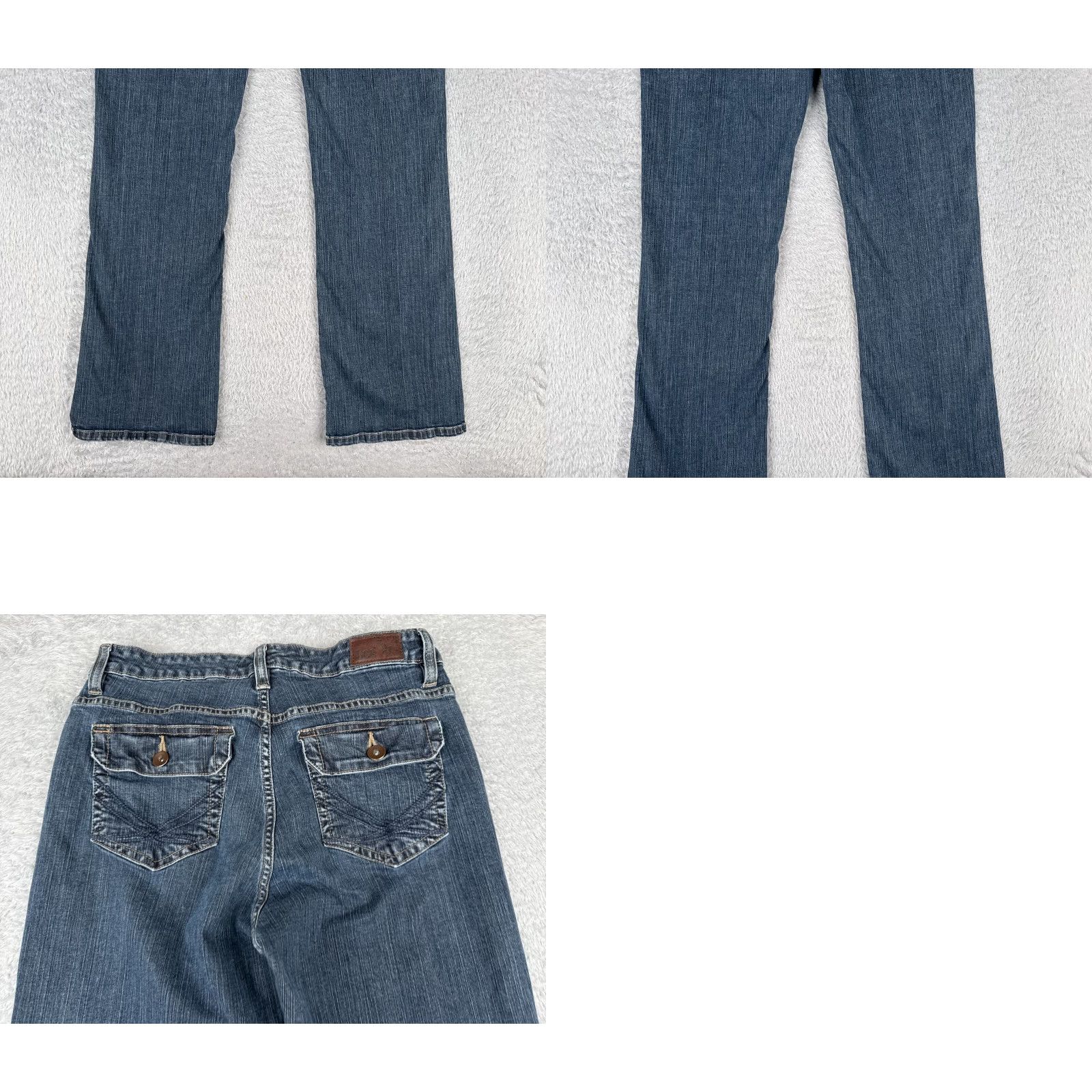 Lee Lee Jeans Women 10 Blue Denim Mid Rise Flared 28x31 Cotton Blend Pockets Regular 31 Inseam USA Vintage: No Size 32" / US 10 / IT 46 - 10 Thumbnail