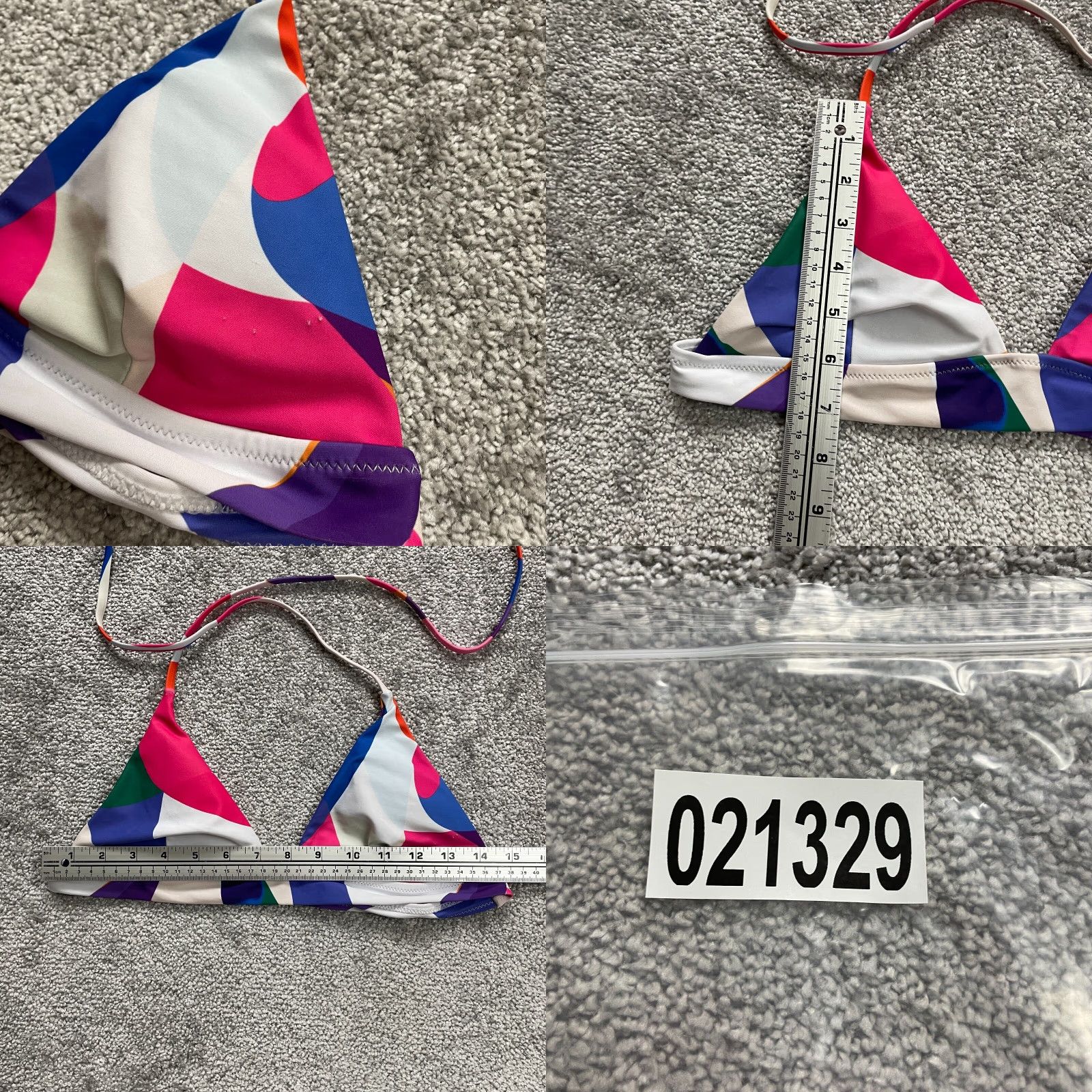 Triangl Women’s Small Multicolor Geometric Triangle Bikini Top - Spaghetti Strap Beach Swimwear Size S / US 4 / IT 40 - 8 Thumbnail