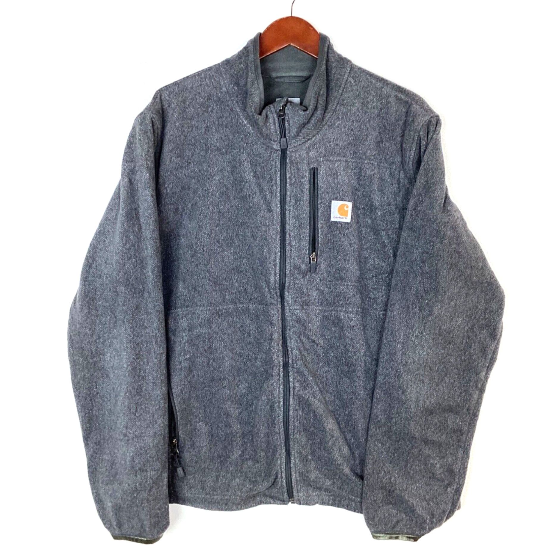 Carhartt Gray Full Zip Carhartt Dalton Sweater Jacket Made of Fleece in Large Size Grailed