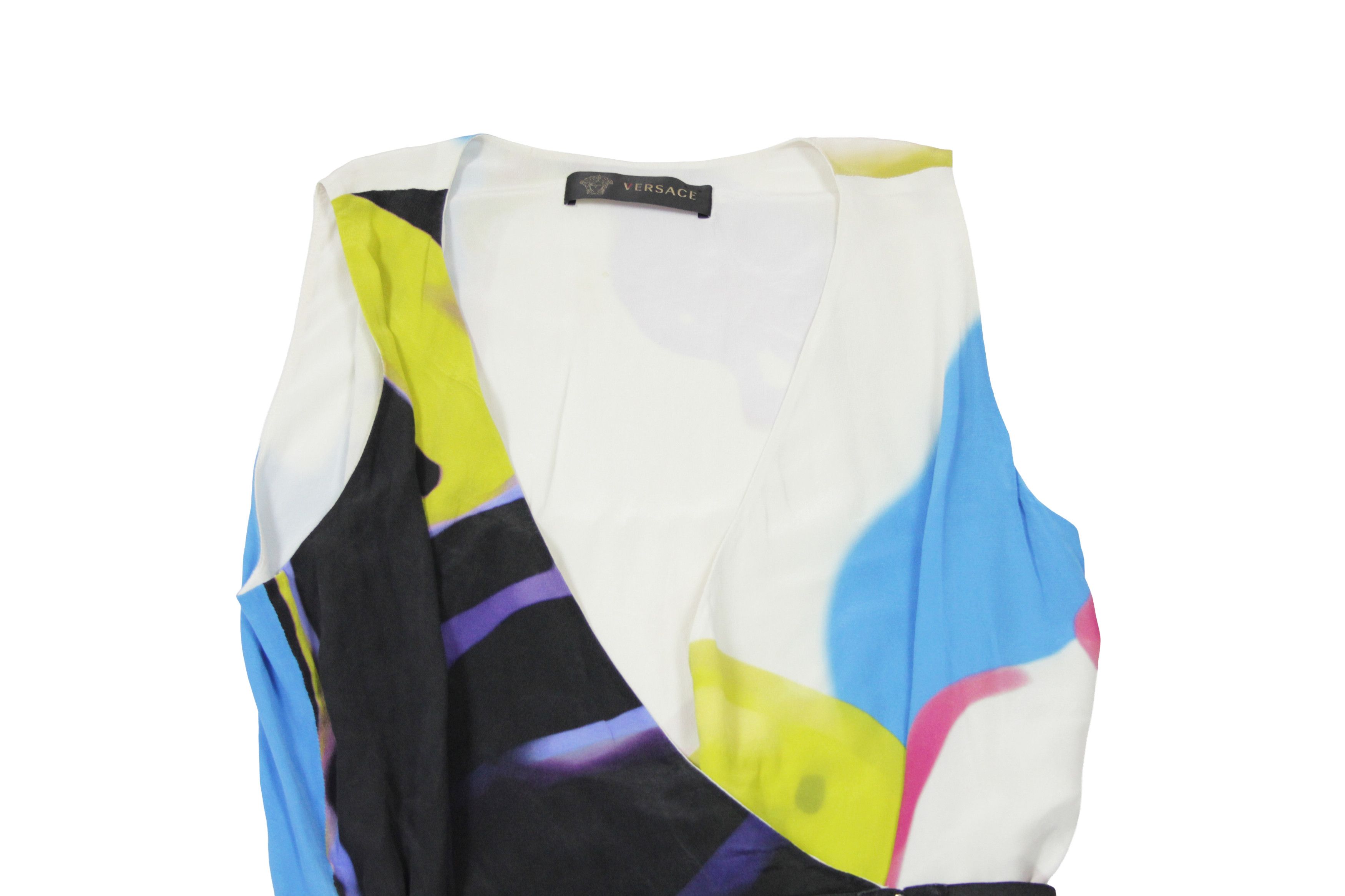Versace 2012 Sea Motive Silk Abstract Dress Size M / US 6-8 / IT 42-44 - 4 Thumbnail