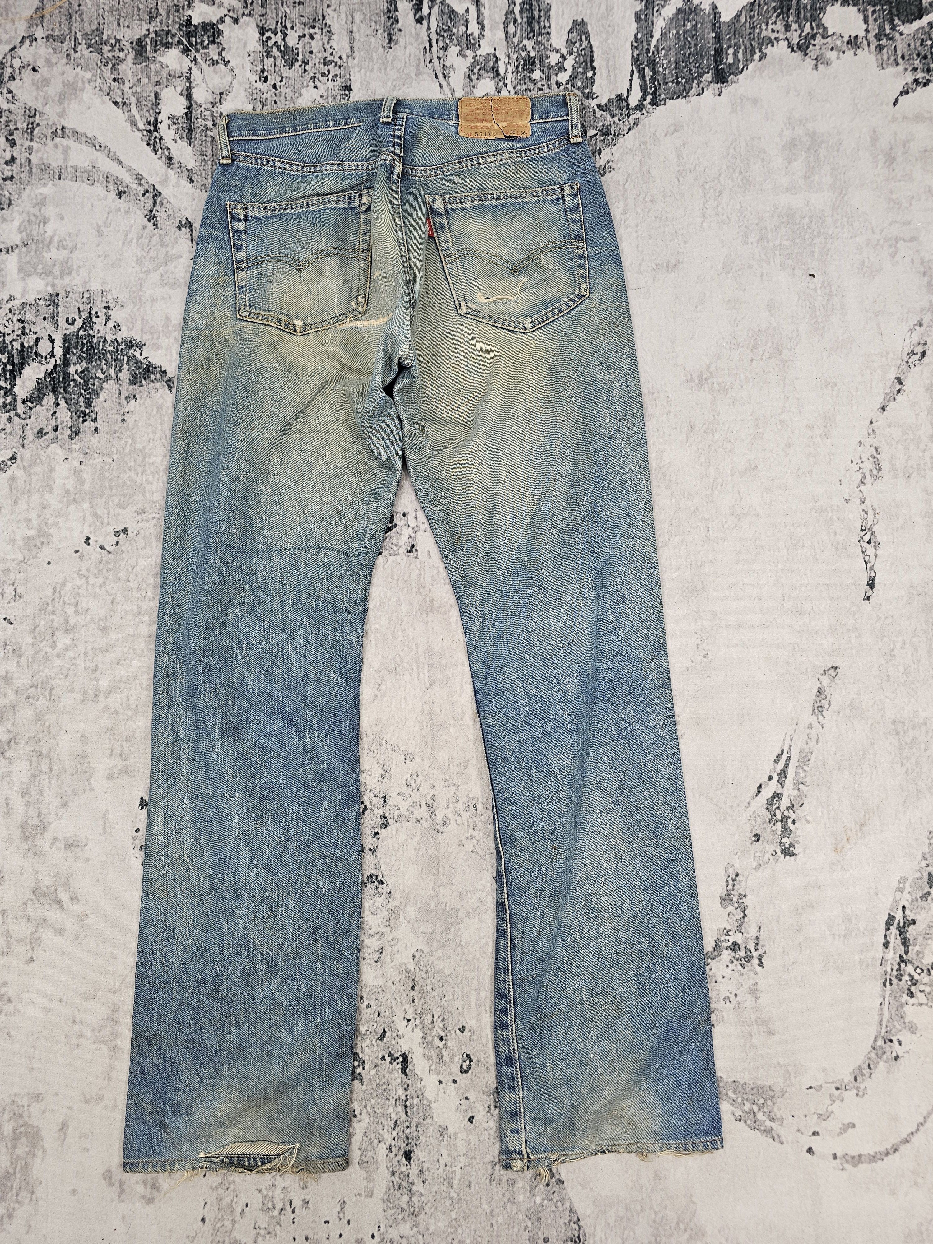 Levi's Vtg LEVIS 551 Z Ripped Selvedge Redline Big E Jeans L0452 Size US 30 / EU 46 - 7 Thumbnail