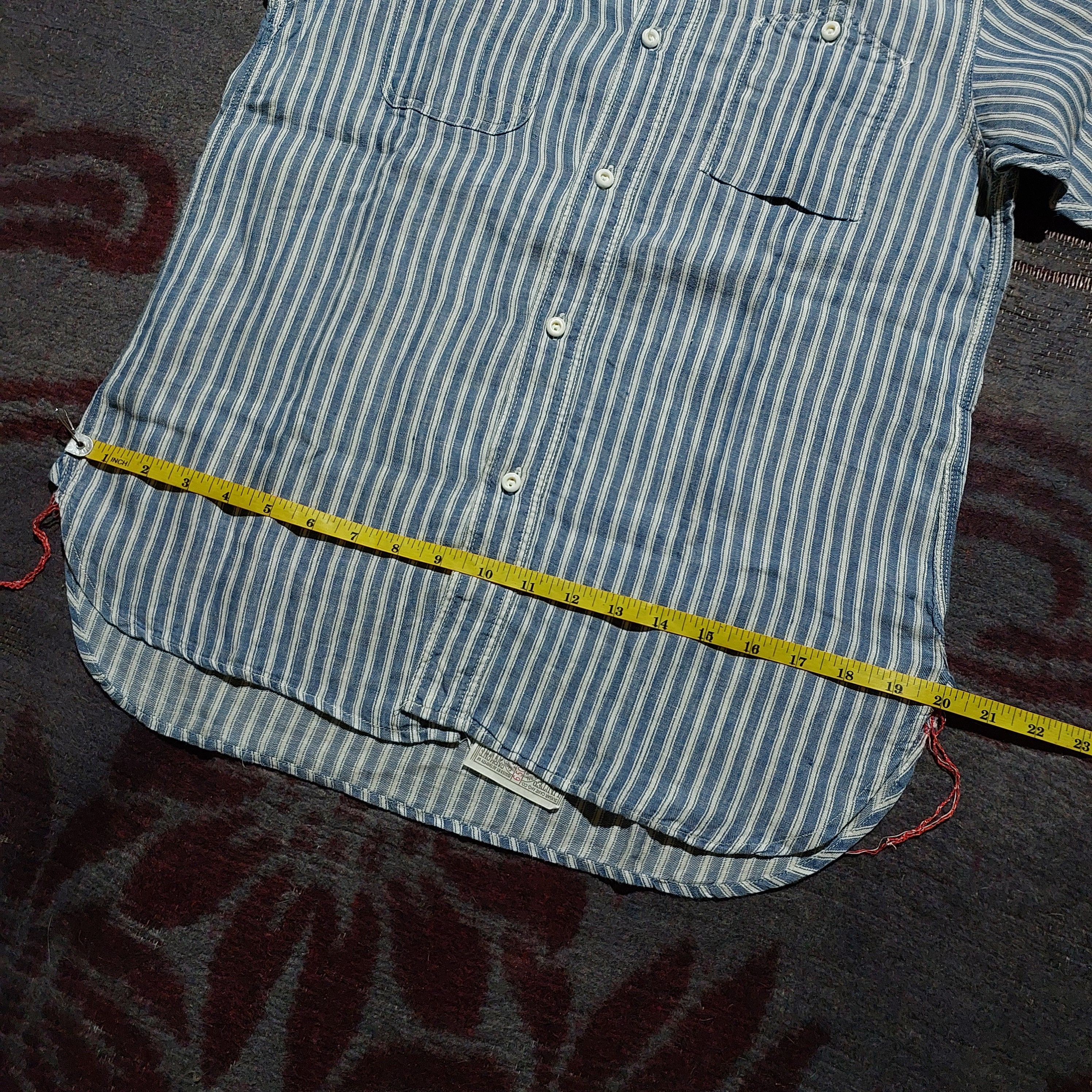 Sugar Cane Sugar Cane chambray stripes blue shirt Size US M / EU 48-50 / 2 - 10 Thumbnail