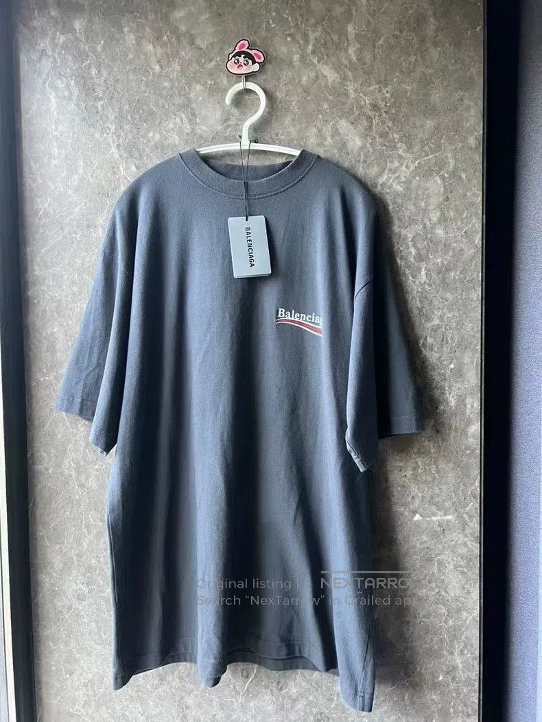 Balenciaga Balenciaga Gray Coke Embroidered Tee S. Size US S / EU 44-46 / 1 - 1 Thumbnail