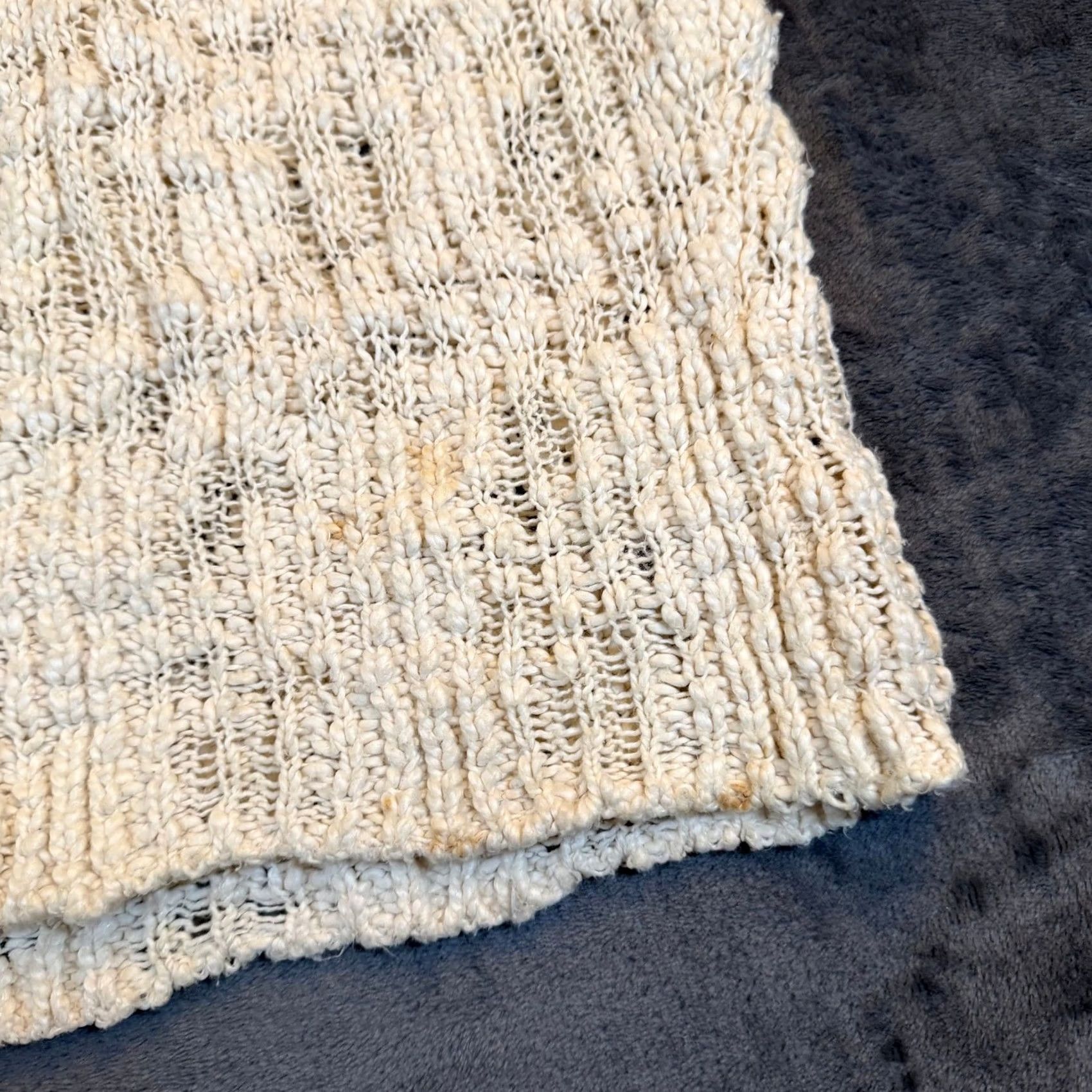 Free People VINTAGE Free People Cardigan Shirt Womens Small Oversized Knit Open-V Neck Ivory Long Sleeve Casual/Travel Knit Style Size S / US 4 / IT 40 - 7 Thumbnail