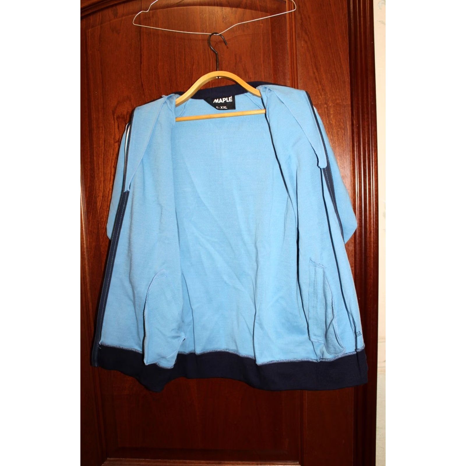 Vintage VINTAGE Maple Leaf Blue Track Jacket XXL Unisex Adults Regular Fit Zip Jacket - 1980s-1990s Blue, All Seasons, Long Sleeve, Coat, 90s, Mens Womens Size US XXL / EU 58 / 5 - 6 Thumbnail