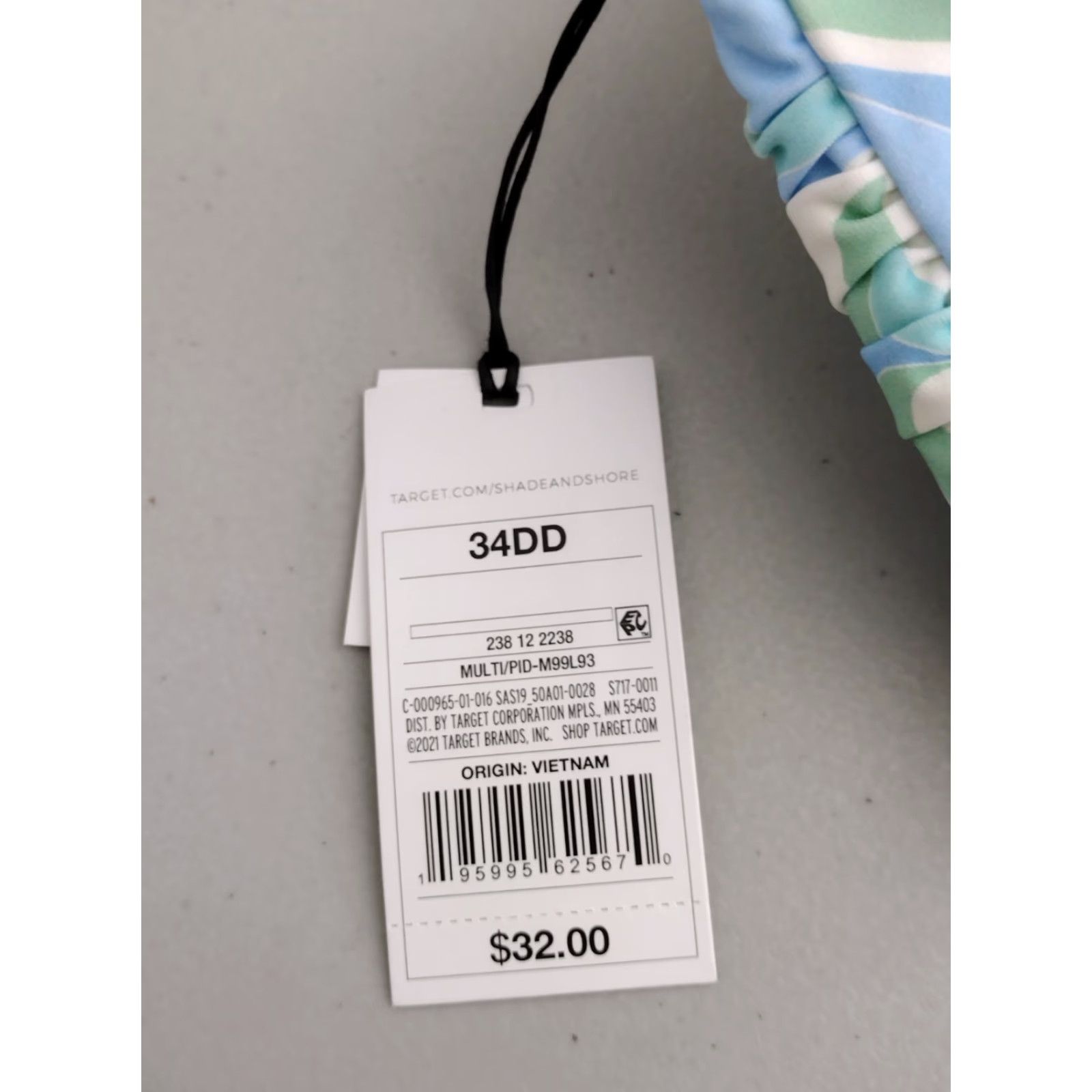 Vintage Shade & Shore Top Shirt Women Blue Floral Print 34DD Bralette Lift Square Neck Adjustable Strap 34DD Womens Beach Vintage No Size XXS / US 00 / IT 34 - 6 Thumbnail