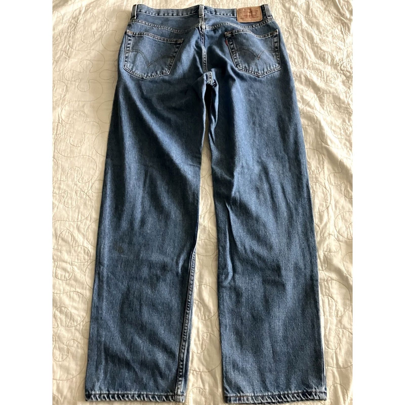 Levi's Levi’s 550 Jeans Men’s 36x34 Blue Denim Relaxed Fit 36x34 Zip Pockets Straight Y2K 2000s Mens Regular Jeans Size US 36 / EU 52 - 4 Thumbnail