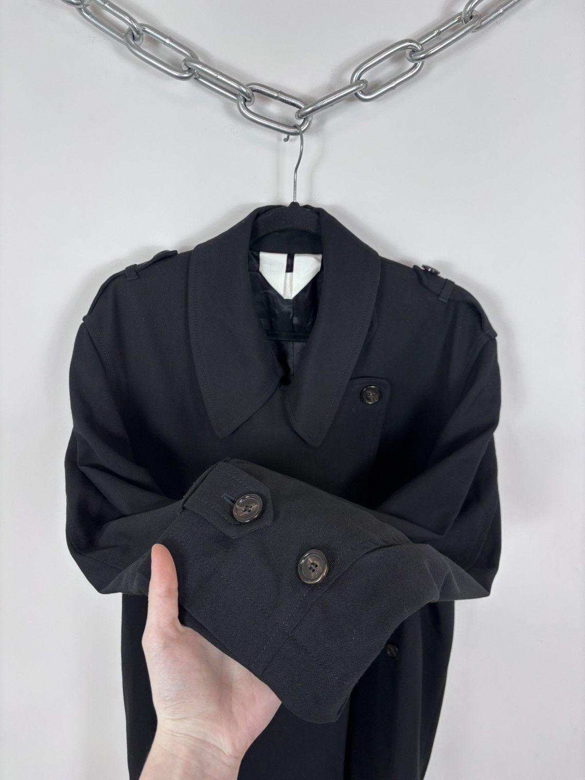 Arket Arket Women’s Black Wool Twill Double Breasted Peacoat Coat Size M / US 6-8 / IT 42-44 - 8 Thumbnail