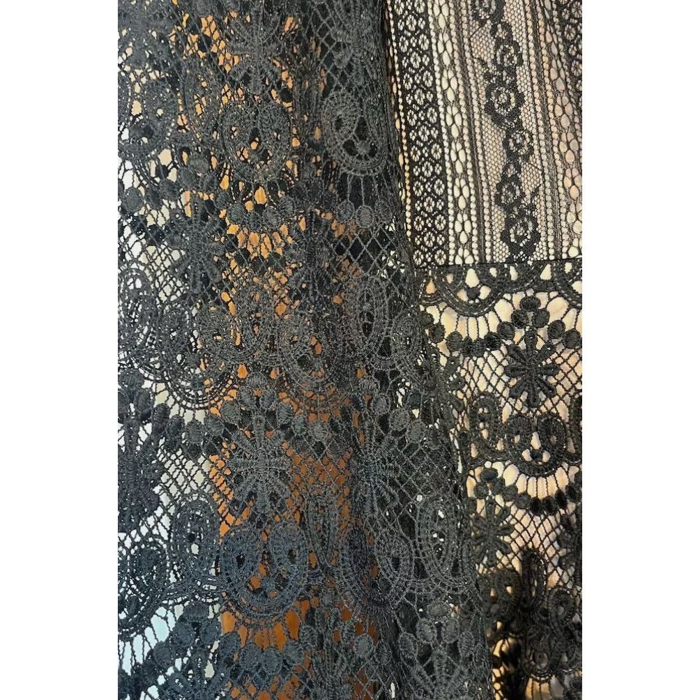 Unknown London Mika Mindel Black Lace Dress Nude Lining Knee Length Sz XL Size XL / US 12-14 / IT 48-50 - 5 Thumbnail