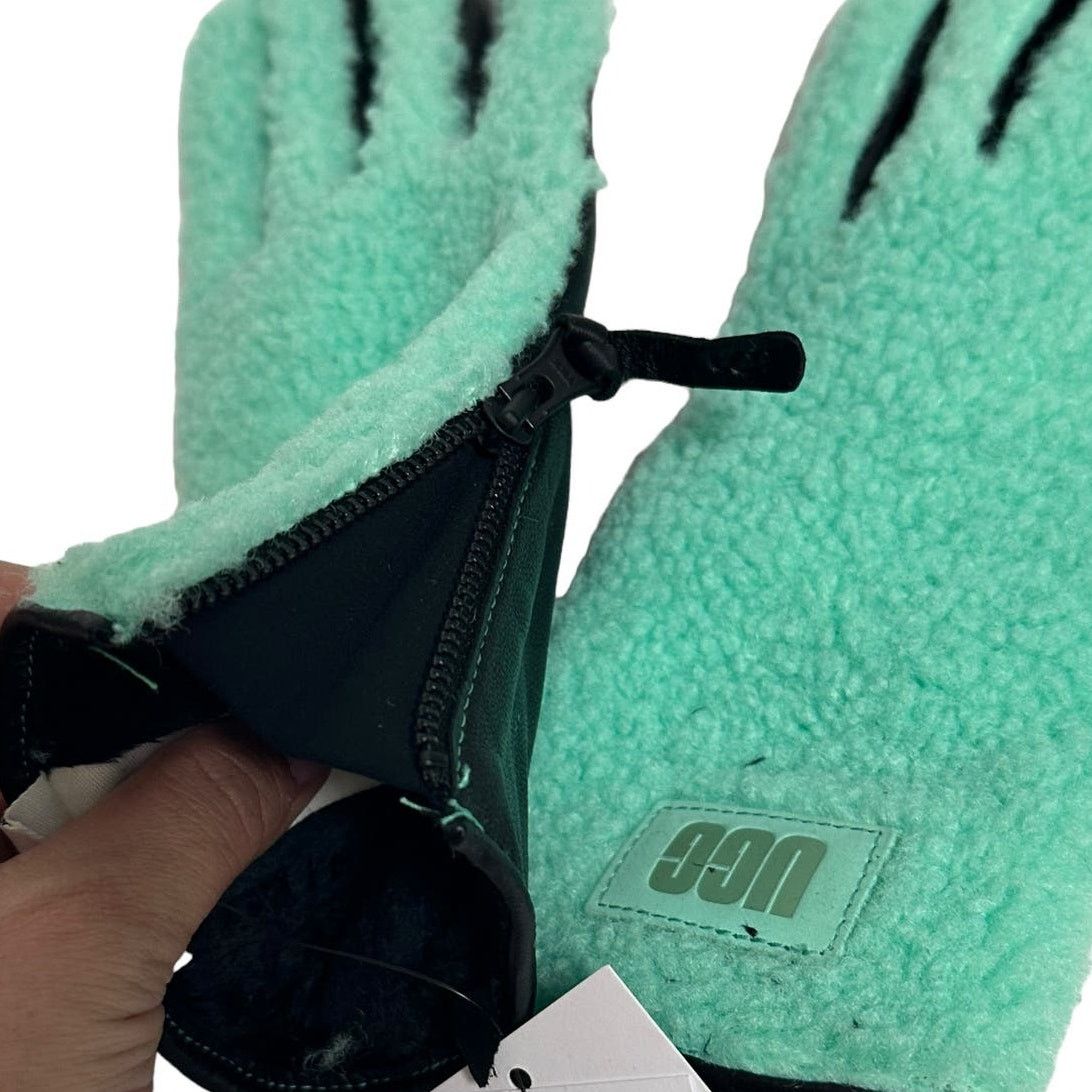 Ugg UGG Leather & Faux Shearling Gloves Large PALE EMERALD Size ONE SIZE - 7 Thumbnail