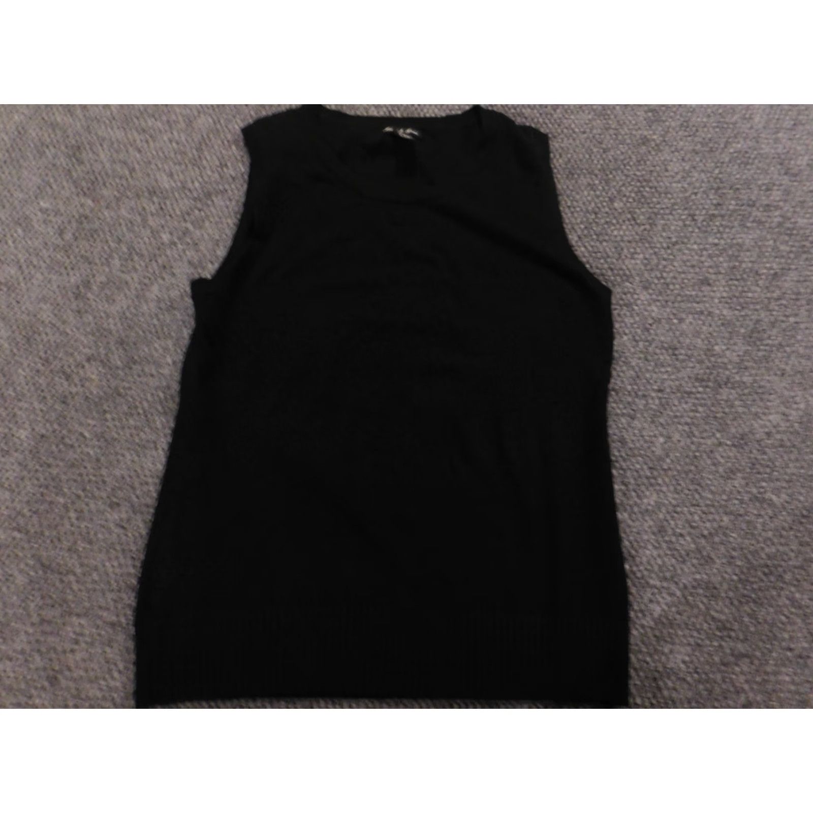Vintage Audrey & Grace Blouse Shirts Womens L Black Crew Neck Pullover Knit Cotton Casual Stretch Regular Solid Button Vintage No Size L / US 10 / IT 46 - 2 Thumbnail