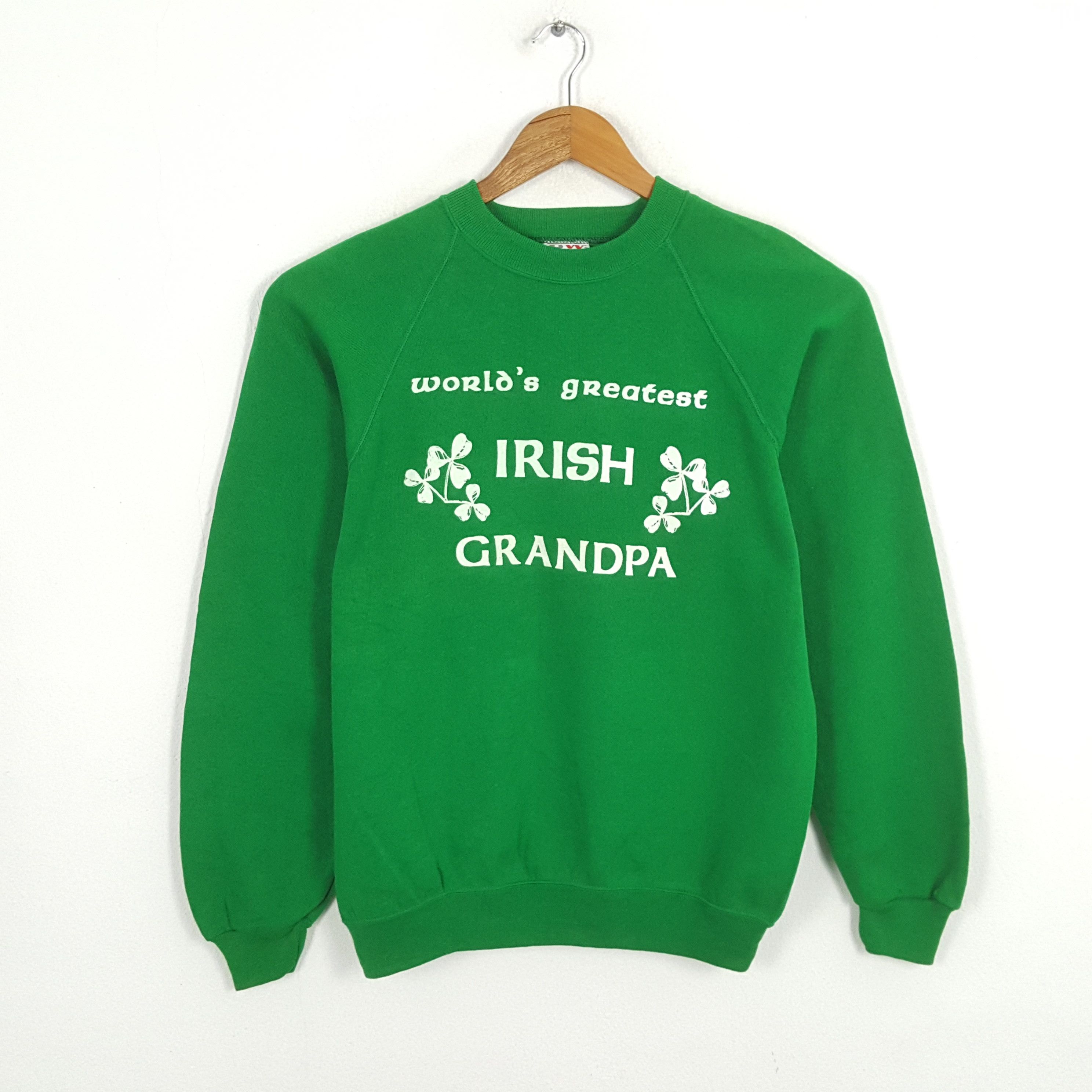 Vintage Vintage 90's IRISH GRANDPA Promotion Sweatshirts Size US M / EU 48-50 / 2 - 1 Thumbnail