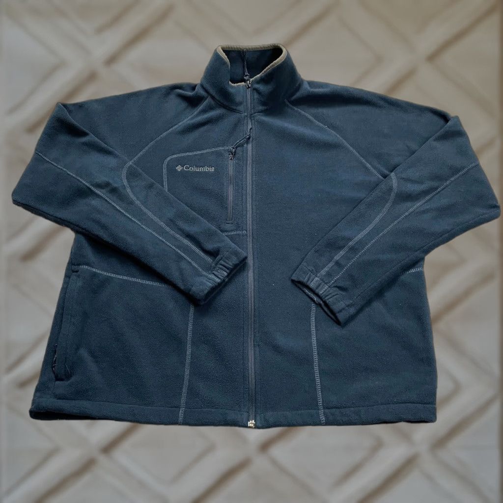 Vintage Columbia Jacket Adult L Mens Blue Fleece Full Zip Pockets Mock Neck Western Trek Size US L / EU 52-54 / 3 - 1 Thumbnail