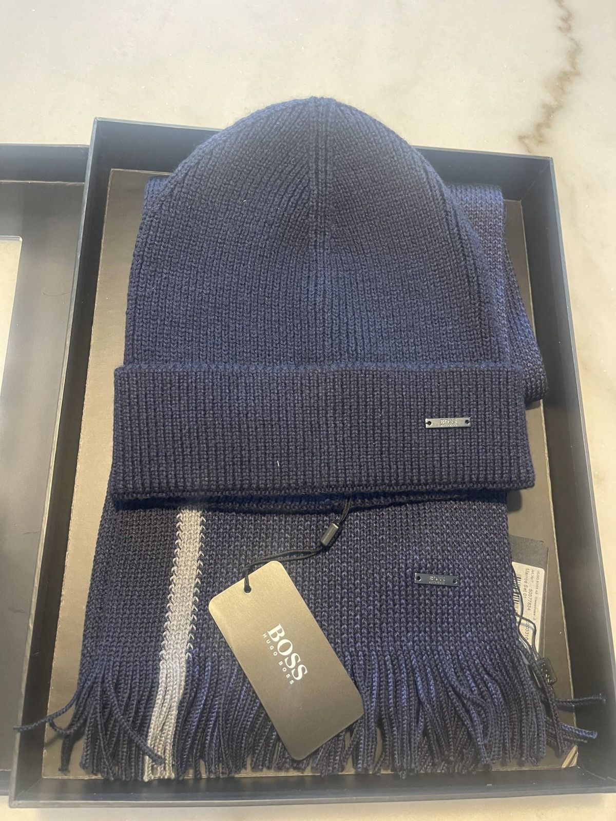 Hugo Boss Hugo boss scarf and beanie gift set Navy mens Size ONE SIZE - 20 Thumbnail
