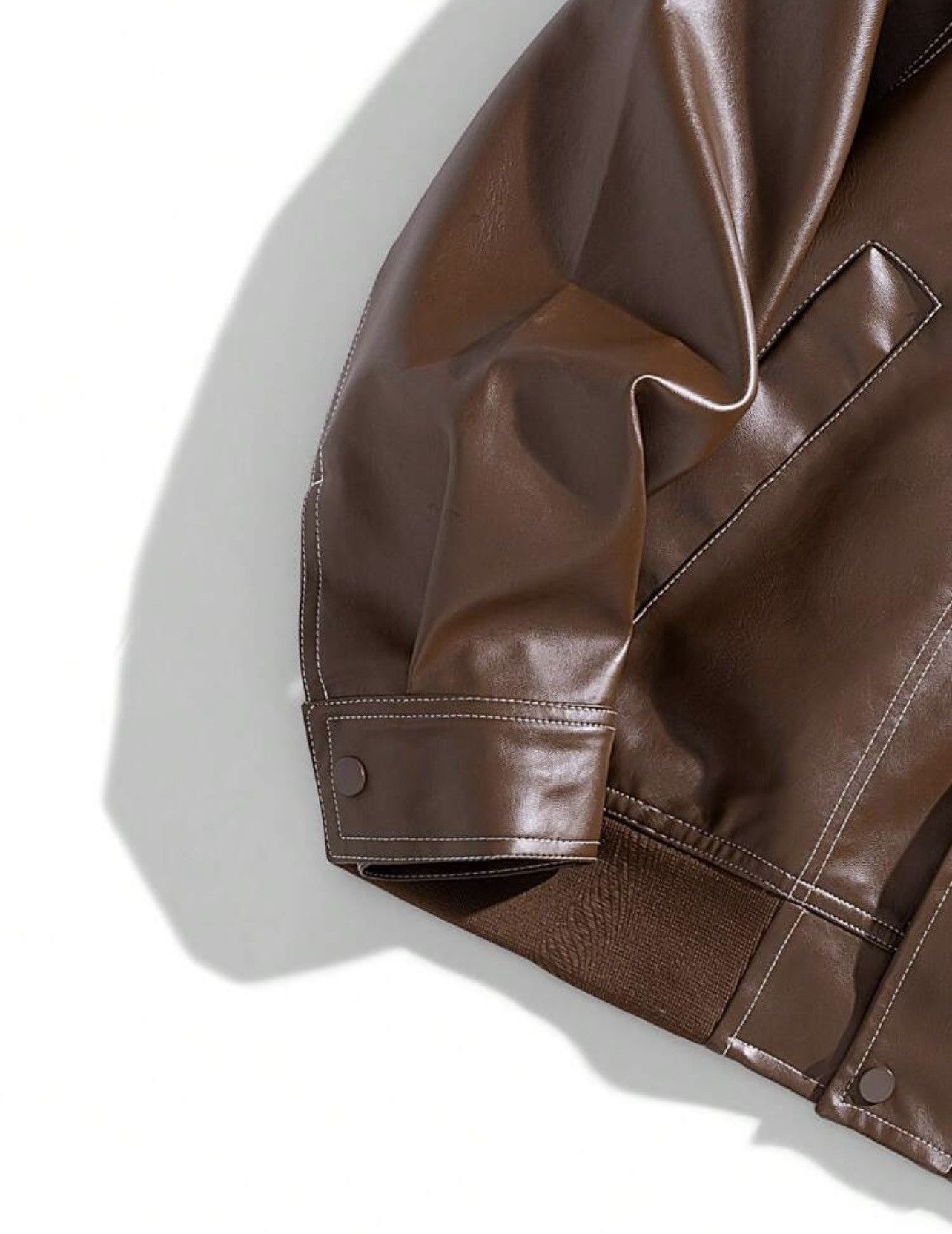Vintage Men’s Turndown Collar PU Leather Jacket Size US XL / EU 56 / 4 - 3 Thumbnail