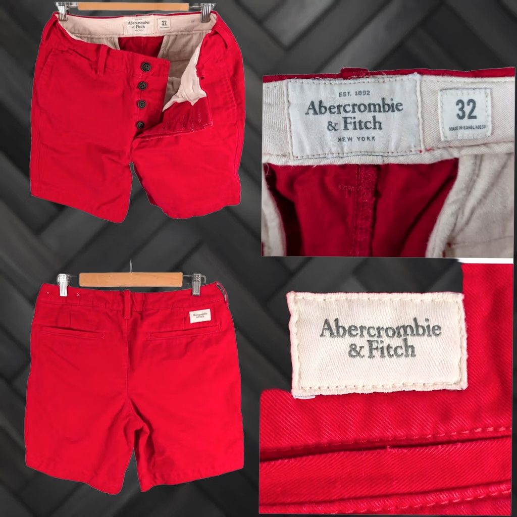 Abercrombie & Fitch VINTAGE Abercrombie & Fitch Red Chino Shorts 32 Chino Mens 100% Cotton Button Fly Preppy Vintage Red Chino Shorts 32 Mens Size US 32 / EU 48 - 1 Thumbnail