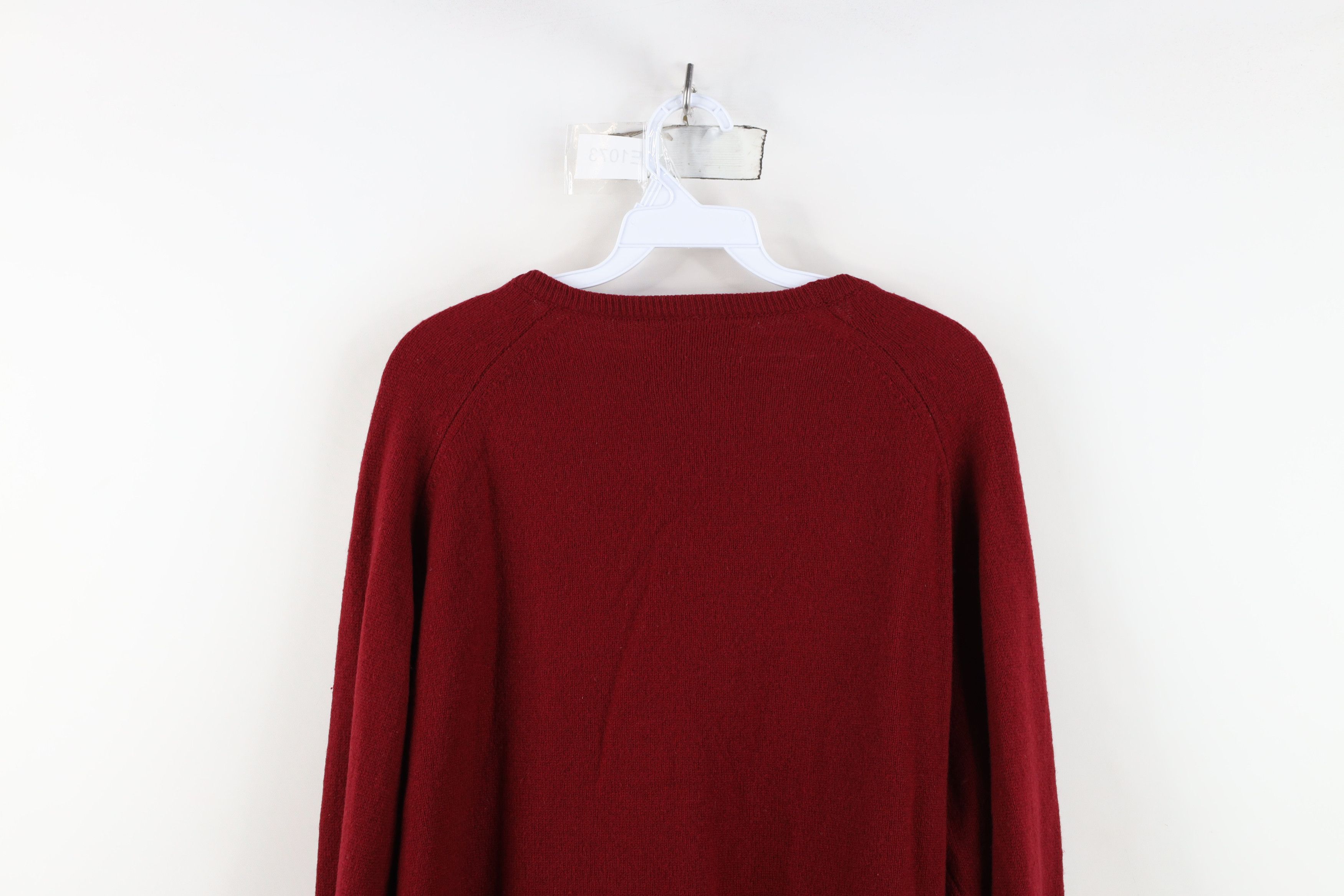 Vintage Vintage 70s Streetwear Soft Cashmere Knit V-Neck Sweater Red Size US L / EU 52-54 / 3 - 11 Thumbnail
