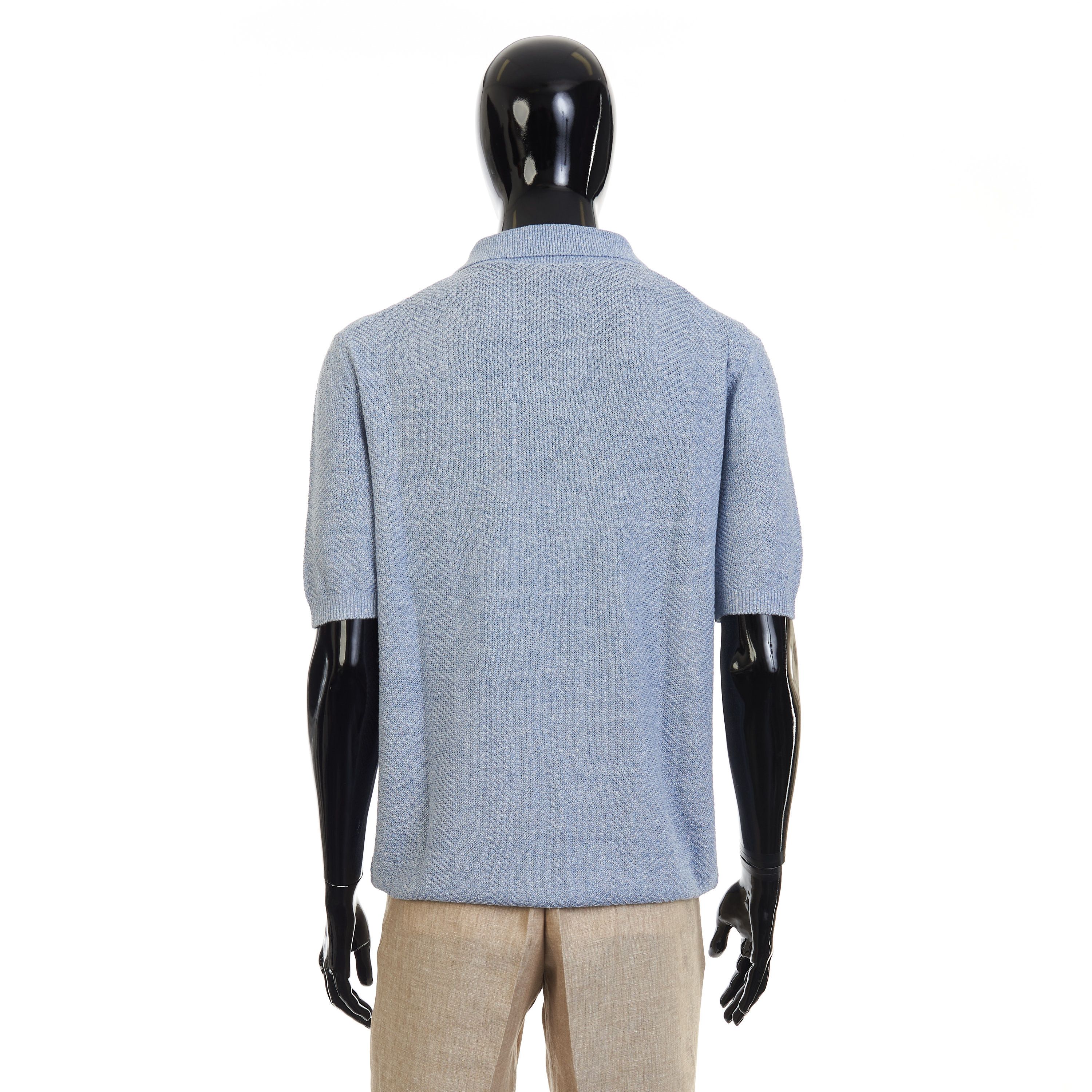 Other Brett Johnson Silk & Linen Polo Shirt, Herringbone Knit Size US M / EU 48-50 / 2 - 5 Thumbnail
