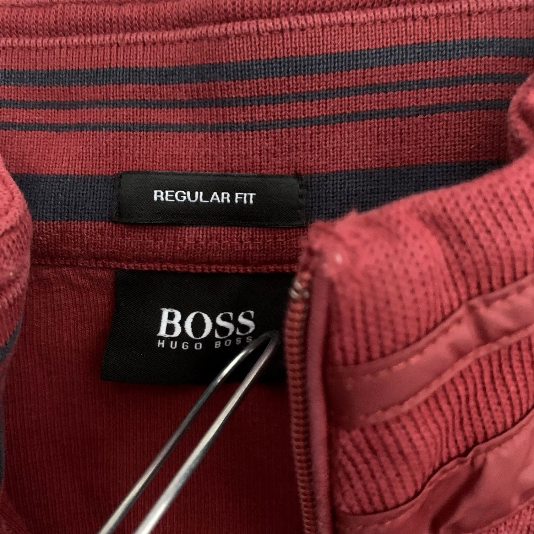 Hugo Boss HUGO BOSS Sweater Pullover 1/4 Zip Mens Large Brick Red 100% Cotton Mock Neck Long Sleeve Size US L / EU 52-54 / 3 - 2 Thumbnail