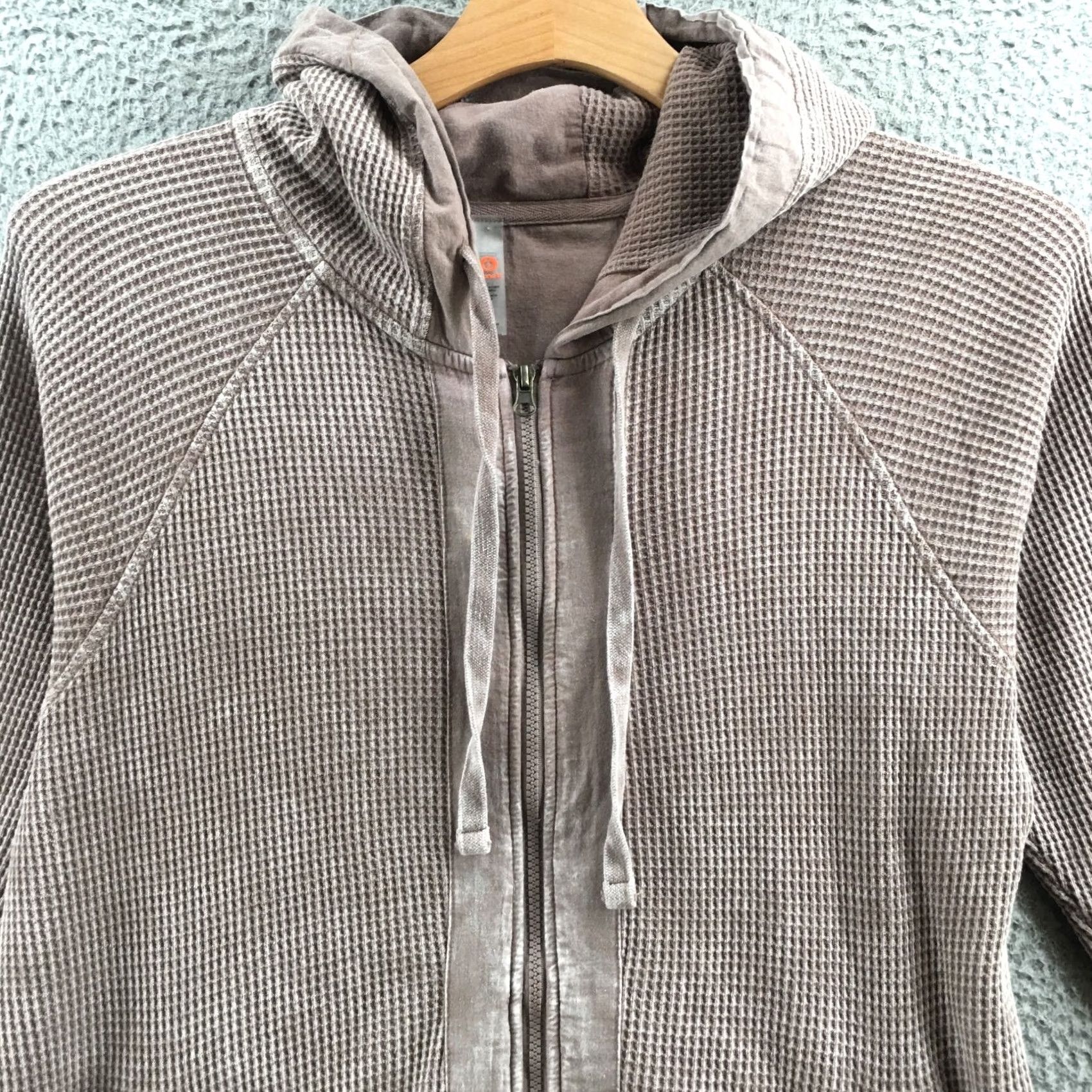 Vintage Mano B Oversized Hooded Jacket Women Small Brown Mineral-Washed Zip Up Hoodie Size S / US 4 / IT 40 - 2 Thumbnail