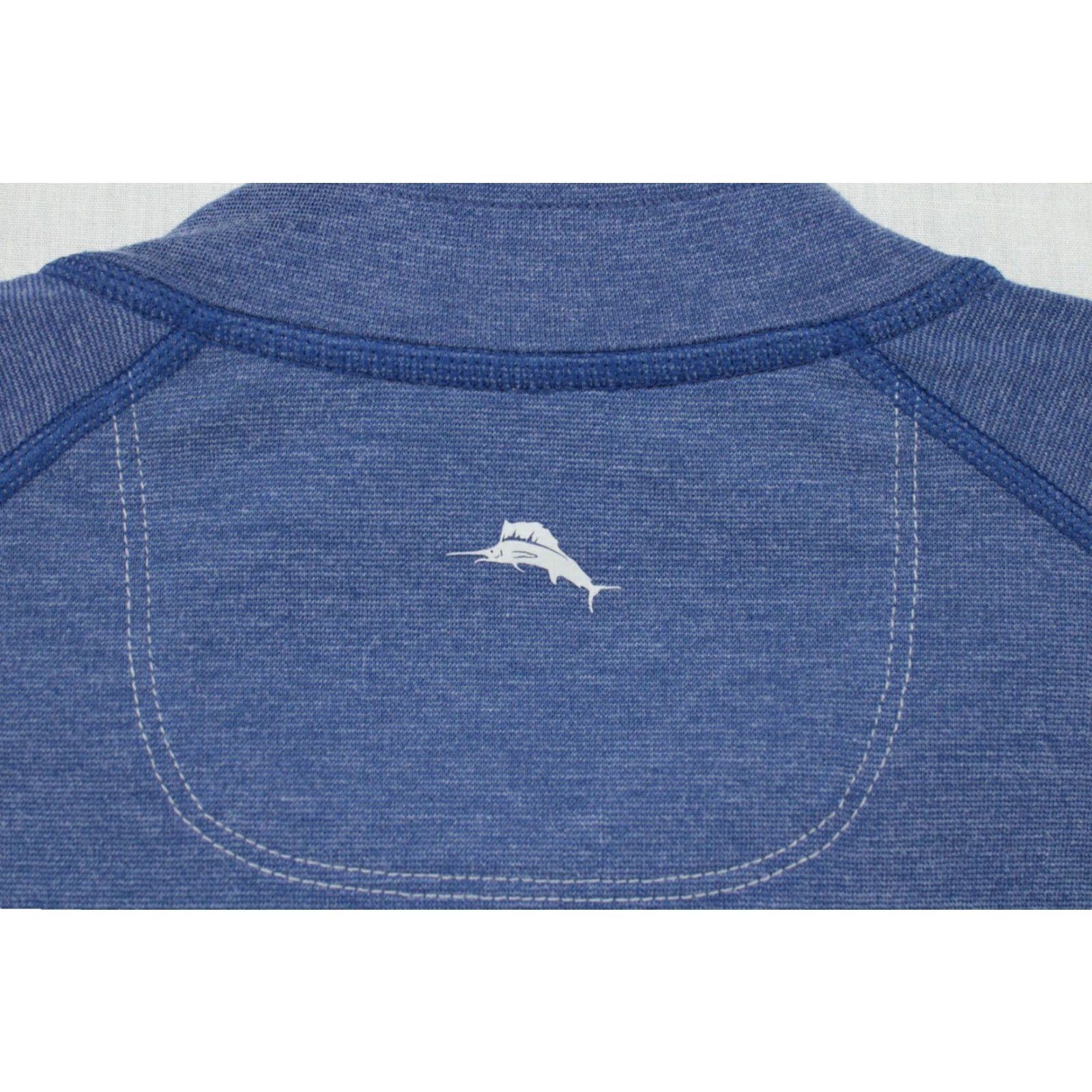 Tommy Bahama Tommy Bahama Island Modern Fit Men's Medium Short Sleeve Polo Quarter Zip Blue Size US L / EU 52-54 / 3 - 5 Thumbnail