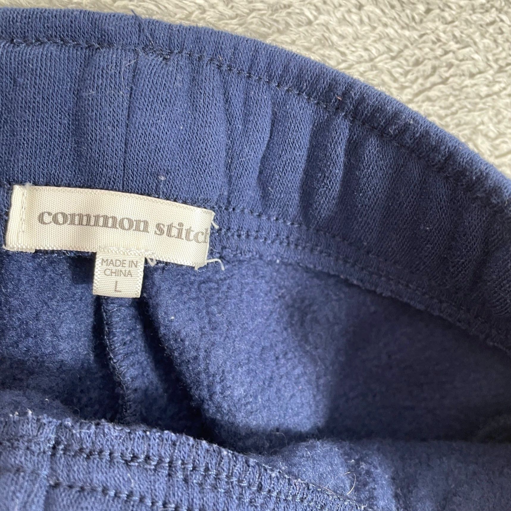 Vintage VINTAGE Common Stitch Womens Large Blue Wide-Leg Sweatpants Drawstring Loungewear Size 30" / US 8 / IT 44 - 4 Thumbnail