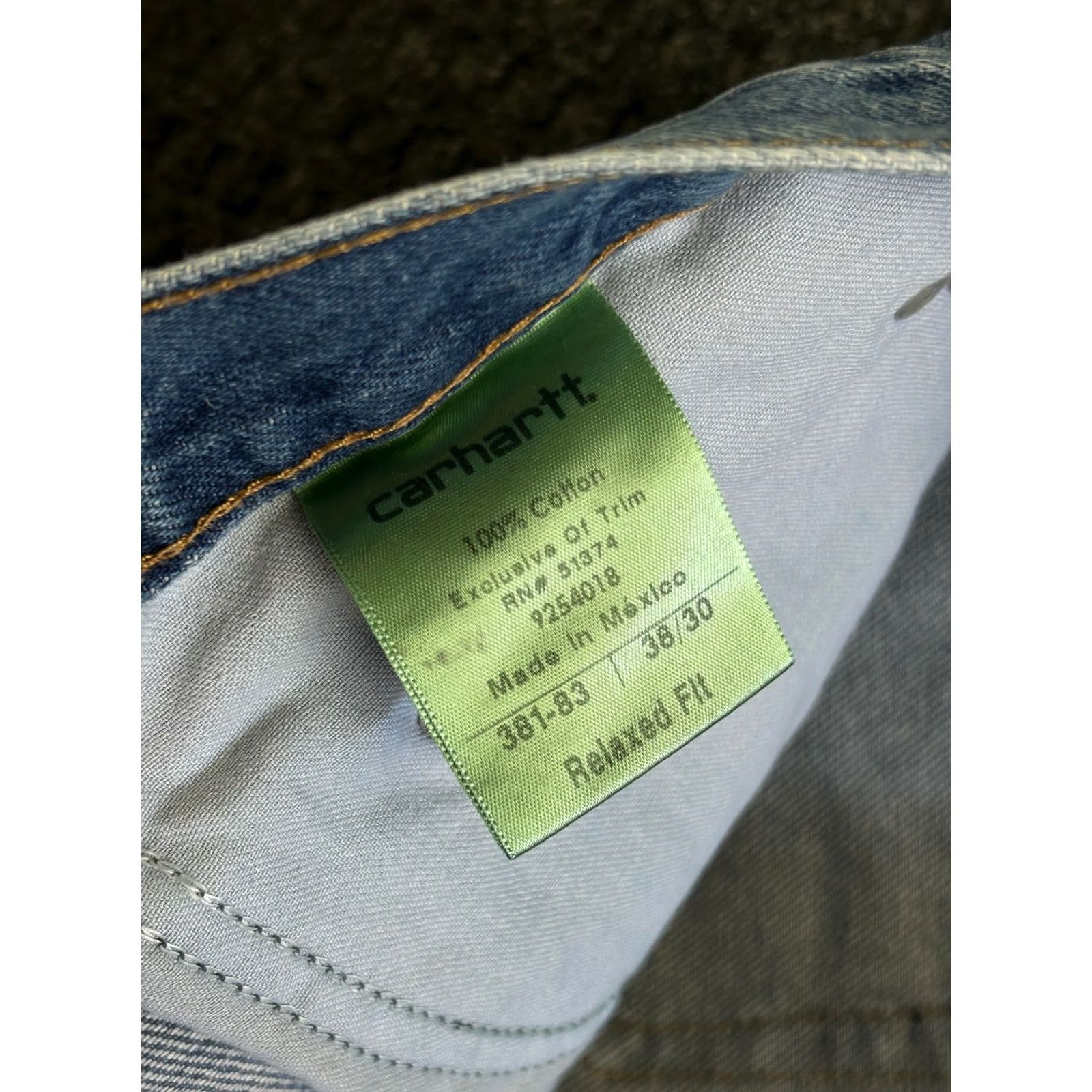 Carhartt VINTAGE Carhartt Jeans Relaxed Fit 38x30 Blue Denim 5-Pocket Distressed Grunge 90s y2k Mens Jeans Size US 40 / EU 56 - 4 Thumbnail