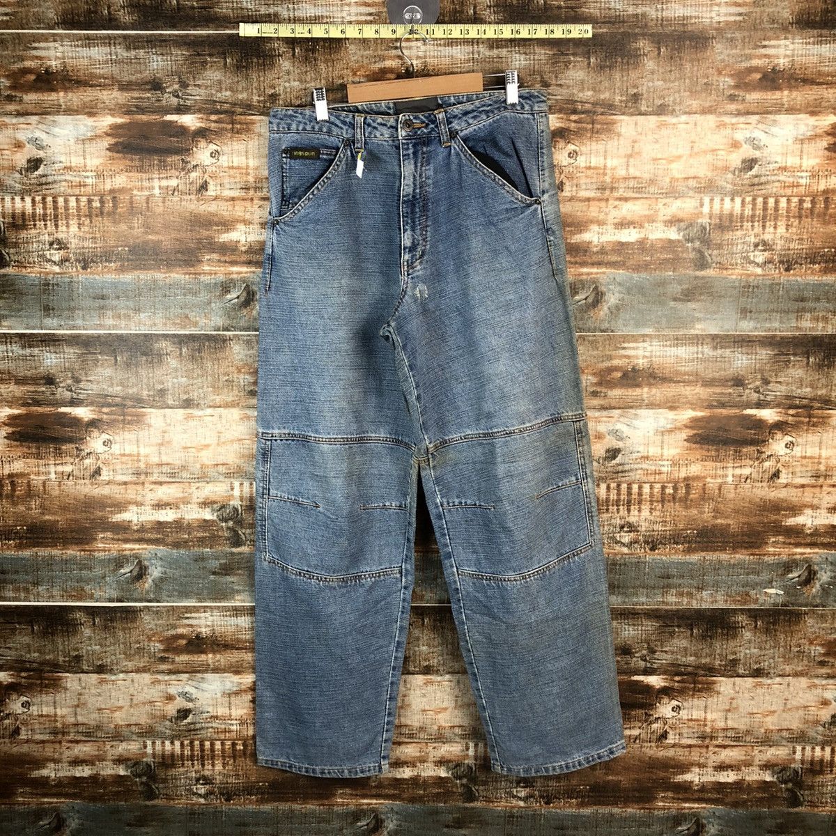 Ringspun DL Ring Spun double knee Blue vintage Denim Pants #C136 Size US 31 - 1 Thumbnail
