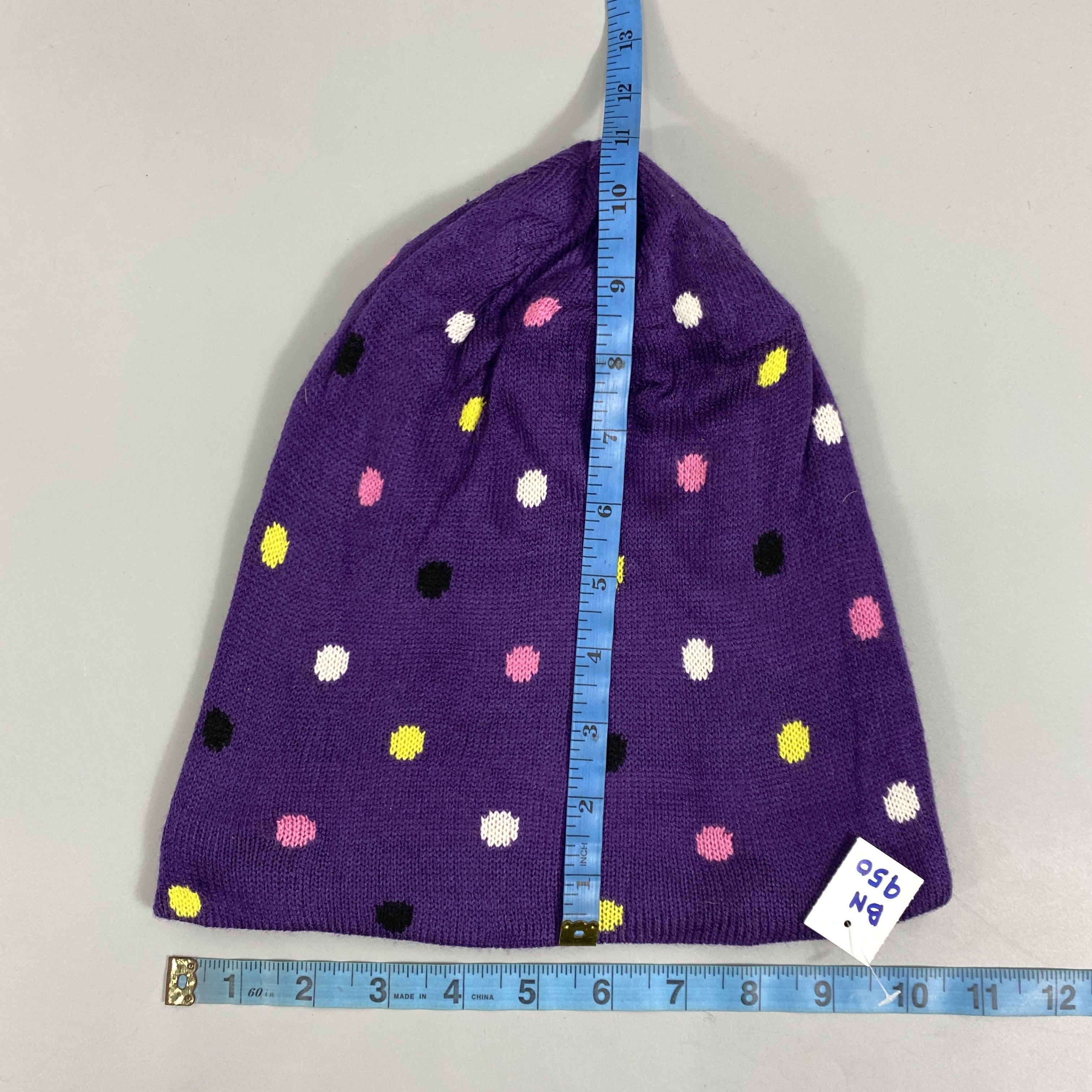 Japanese Brand Slouchy Snow Cap Beanie With Multicolor Dots -BN950 Size ONE SIZE - 4 Thumbnail