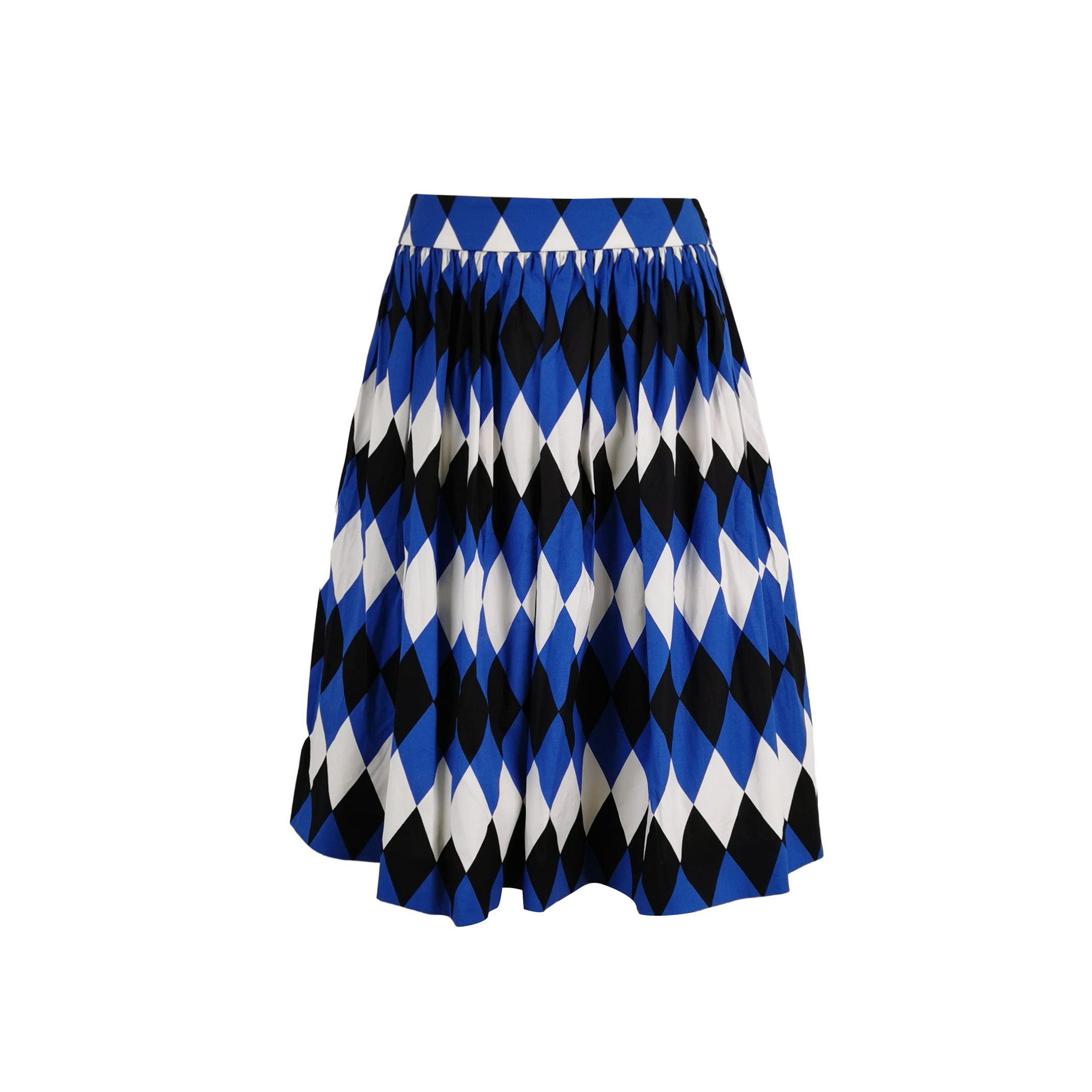 Prada Prada Color-Block Cotton Midi Skirt 0089 Size 42" / US 20 - 1 Thumbnail