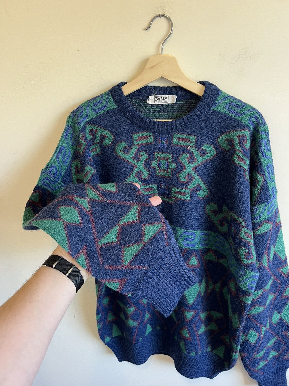 Bally Bally Mohair Alpaca argyle jacquard Sweater Jumper Size US M / EU 48-50 / 2 - 3 Thumbnail