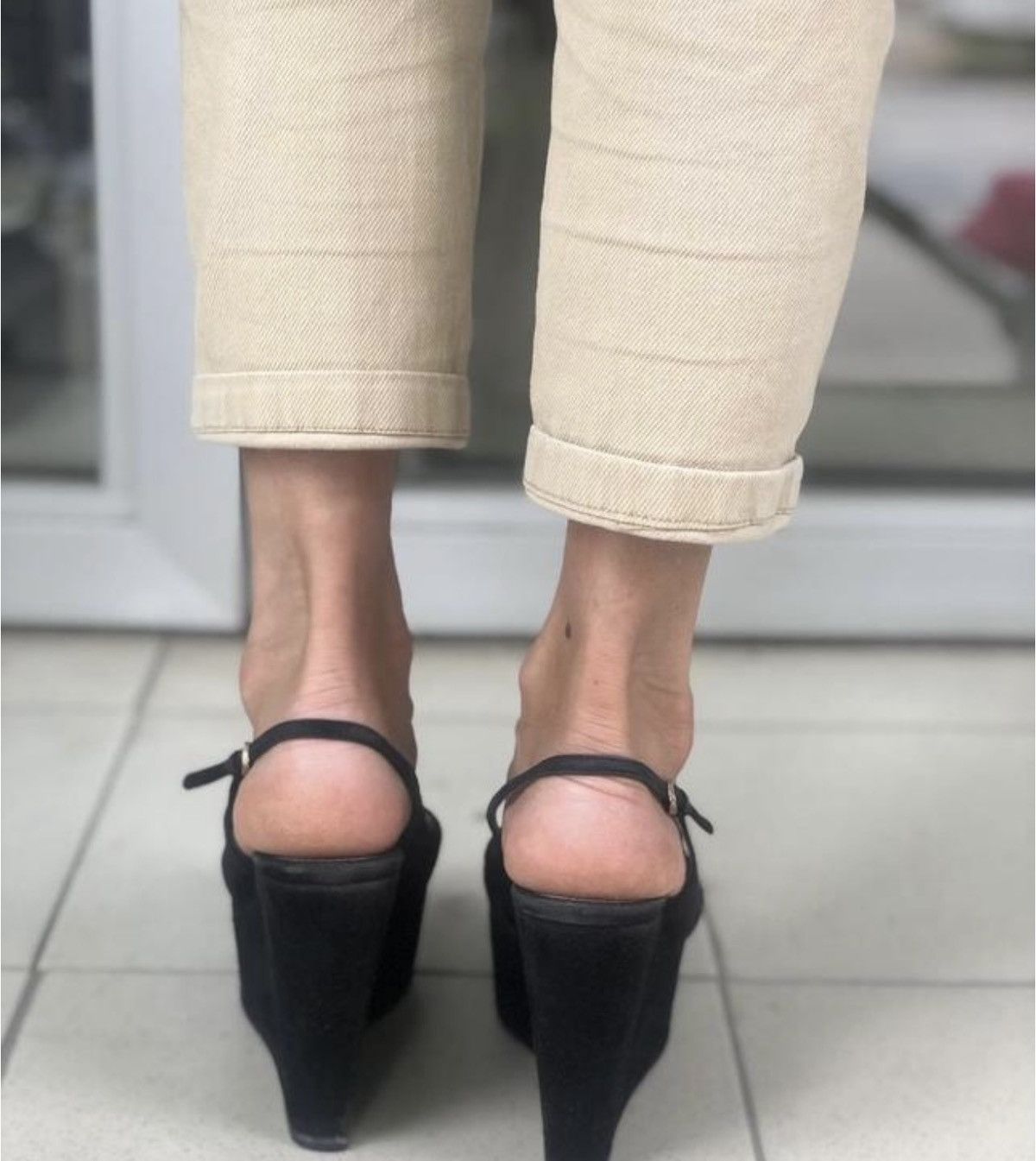 Sergio Rossi black wedge suede sandals Sergio Rossi Size US 8.5 / IT 38.5 - 7 Thumbnail