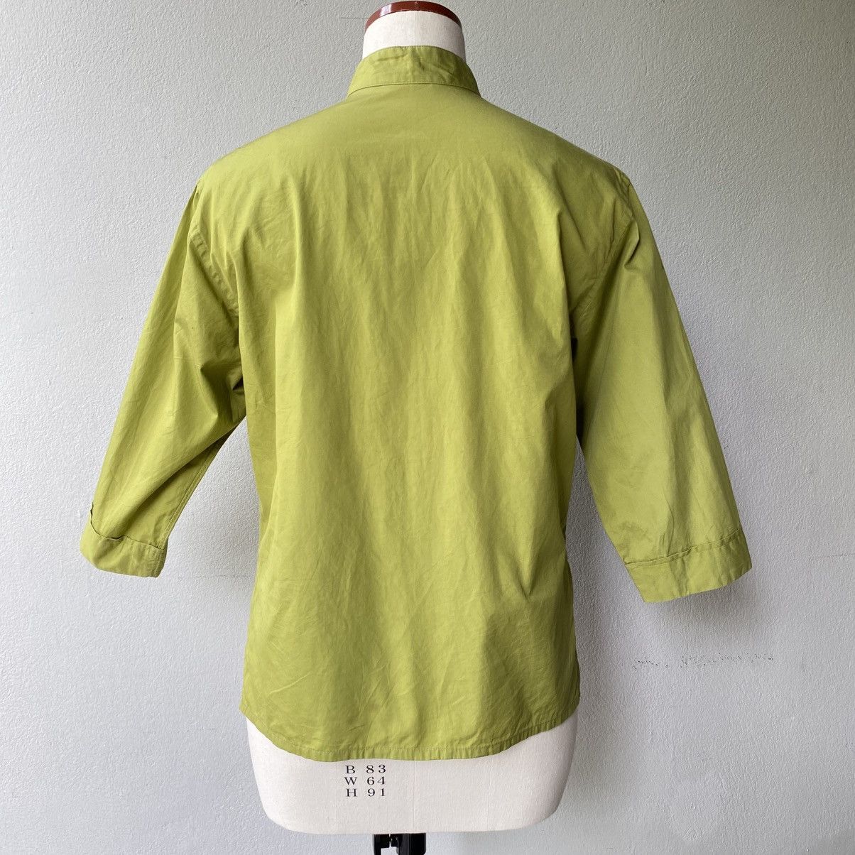 Japanese Brand POWDER Mandarin Chinese Style Green Shirt Size M / US 6-8 / IT 42-44 - 3 Thumbnail