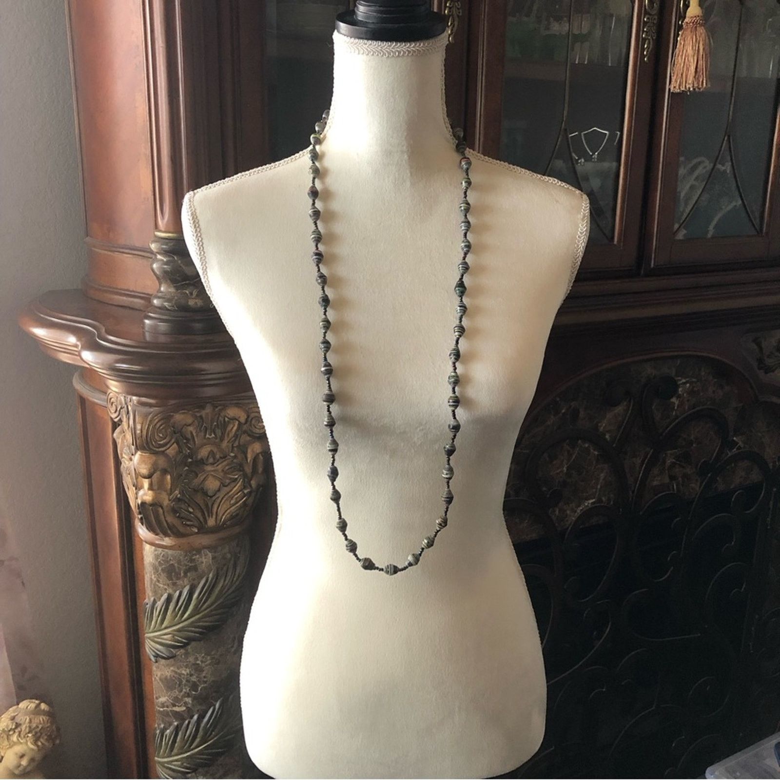 Handmade Handmade paper bead long length necklace Size ONE SIZE - 5 Thumbnail