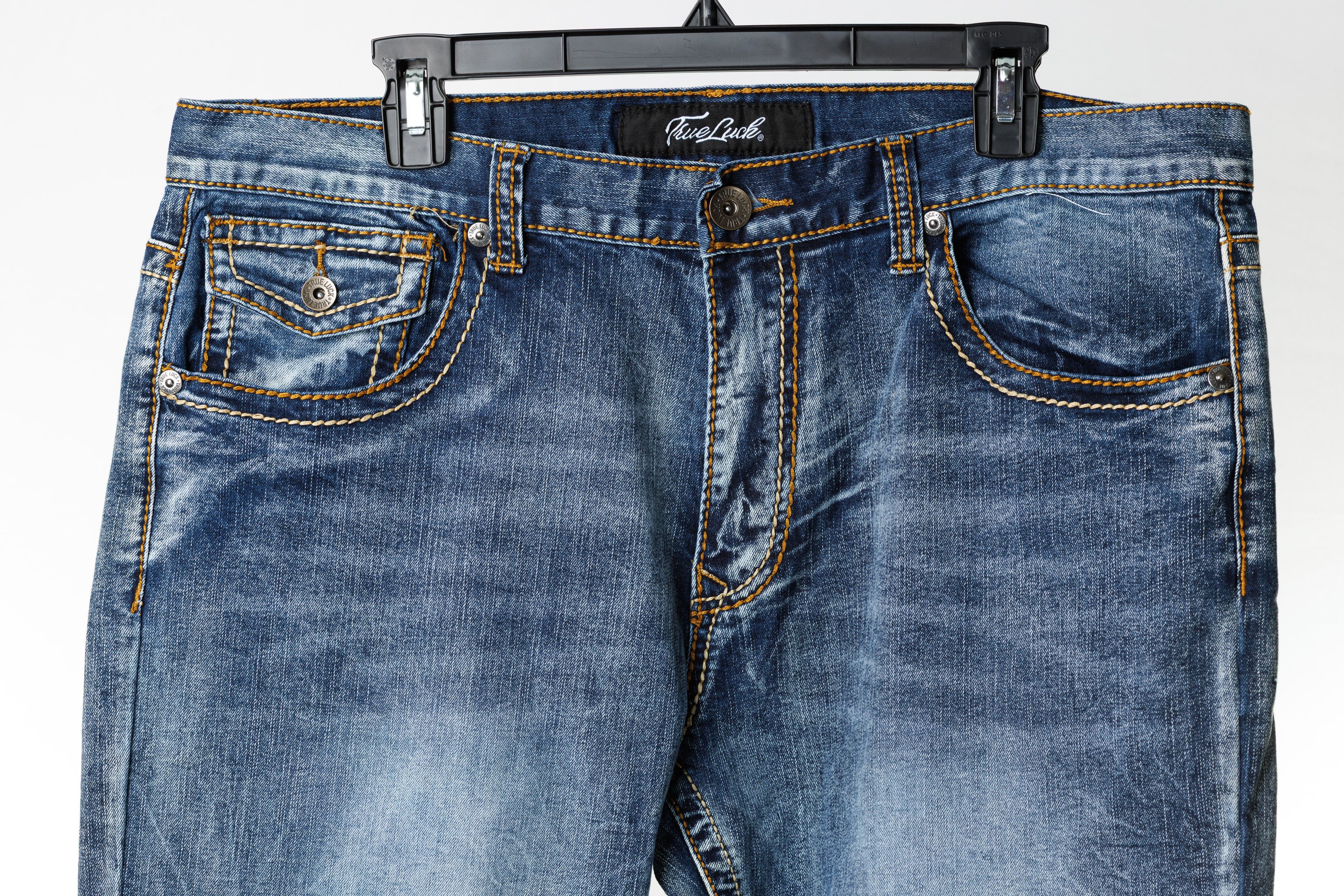 Other True Luck Jeans 38x32 – Medium Wash, Flap Pockets Size US 38 / EU 54 - 3 Thumbnail