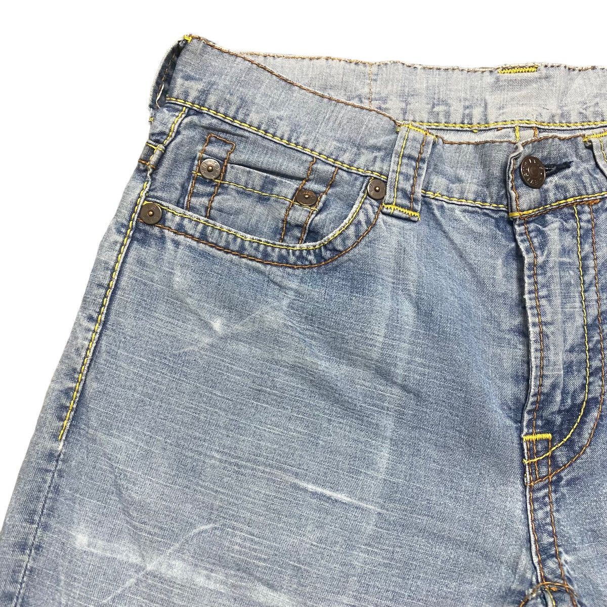 Evisu Evisu Light Denim Flare Jeans Thrashed Size 30" / US 8 / IT 44 - 4 Thumbnail