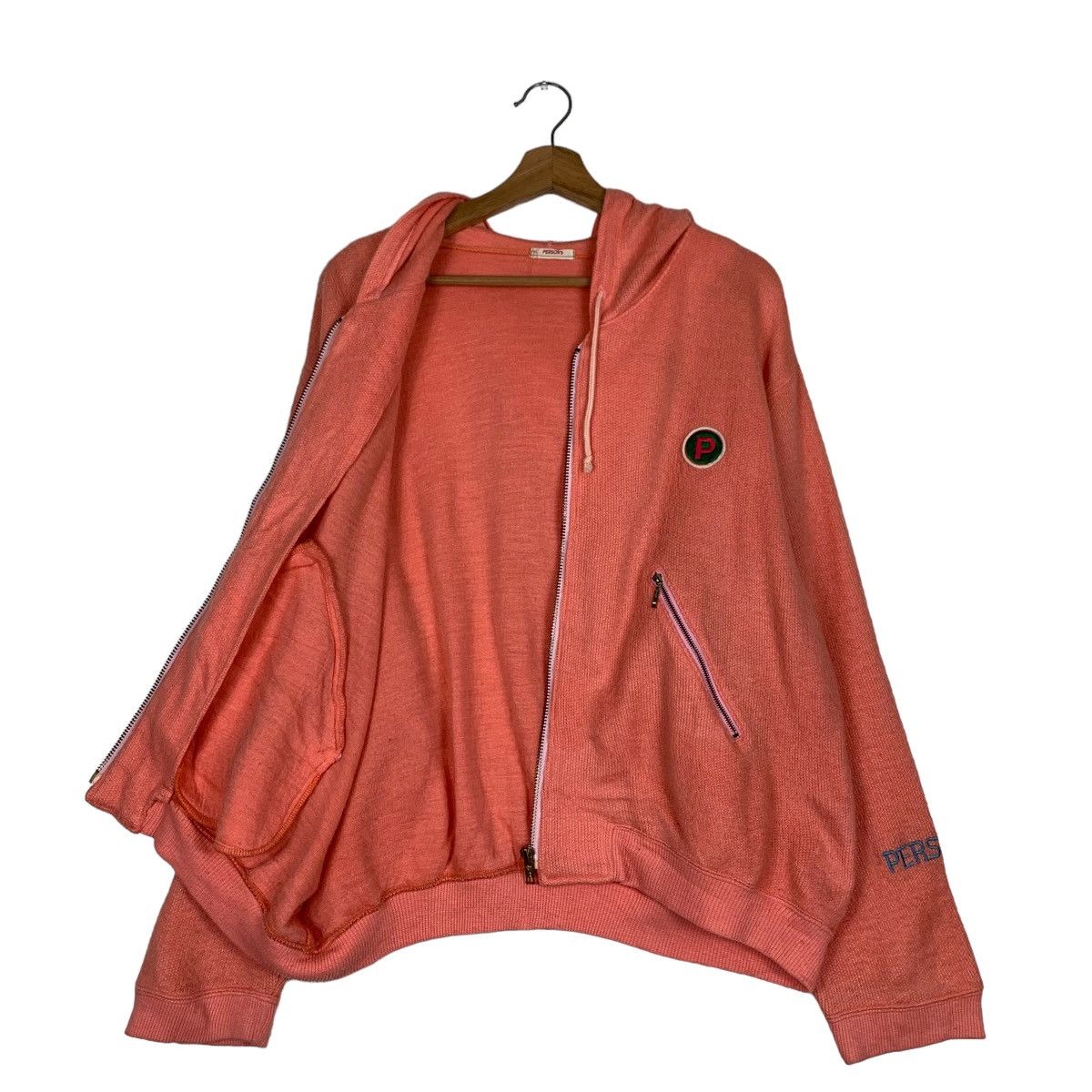 PERSON'S PERSON’S Small P Logo Zipper Hoodies Sweatshirt #0876-C39 Size US L / EU 52-54 / 3 - 8 Thumbnail
