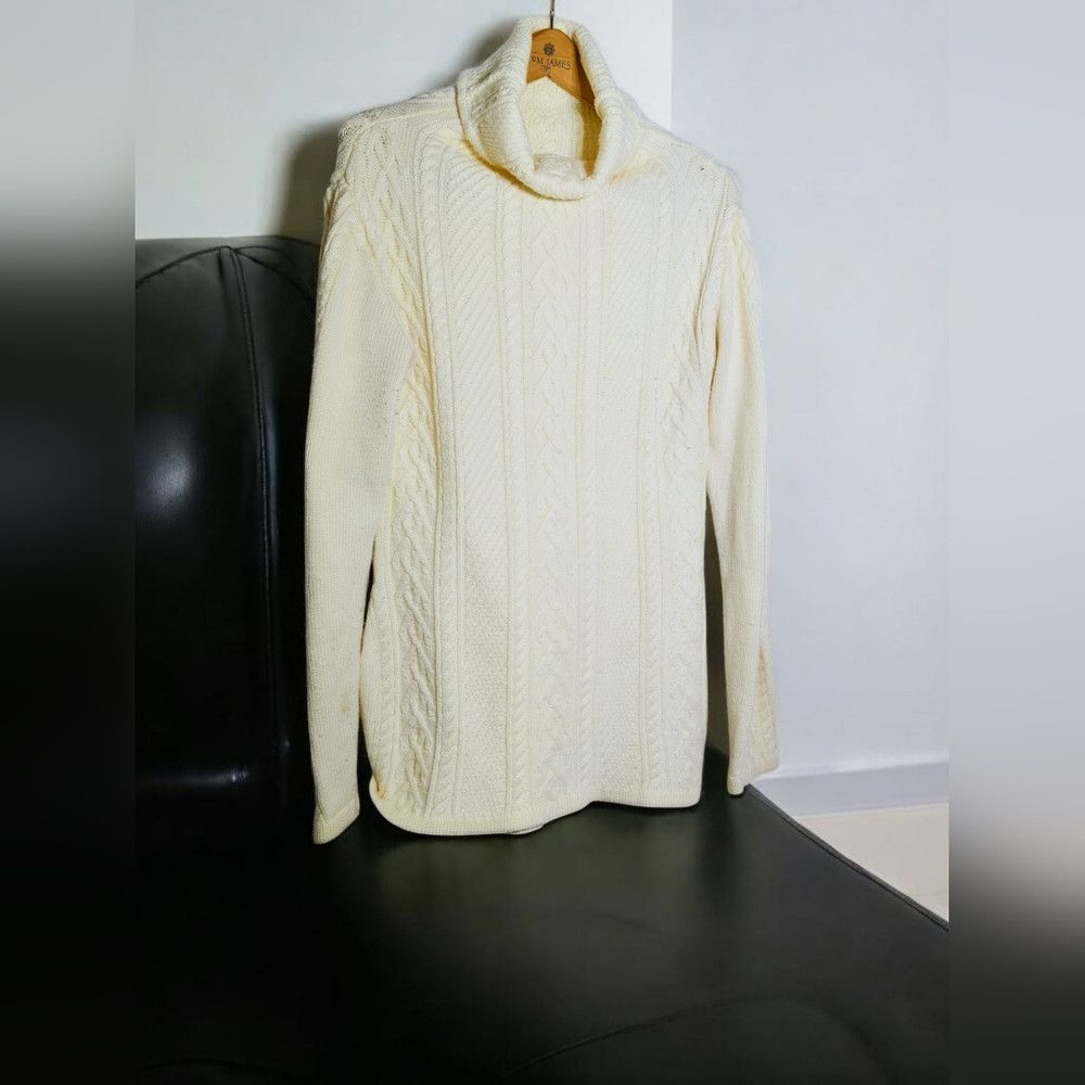 Other Unbranded Cozy Cream Cable Knit Sweater Dress Sz 12-16 34 I Size L / US 10 / IT 46 - 1 Thumbnail