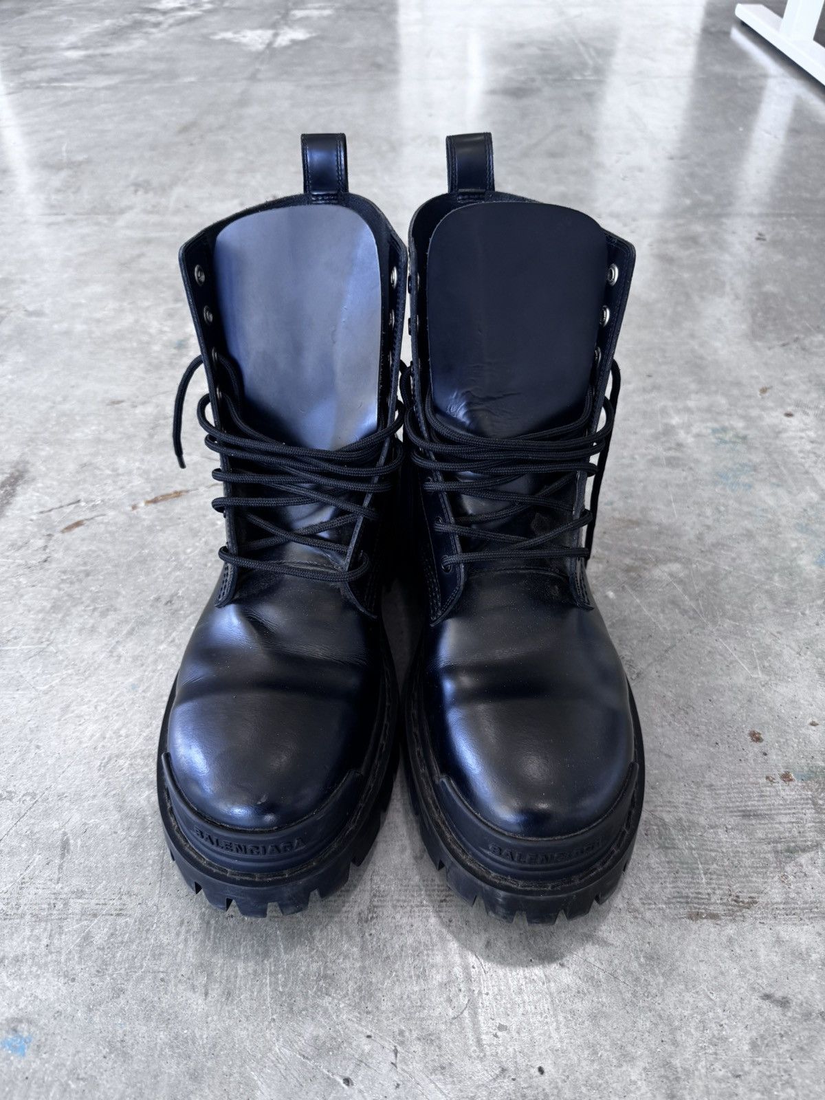 Leather Balenciaga Strike Boots
